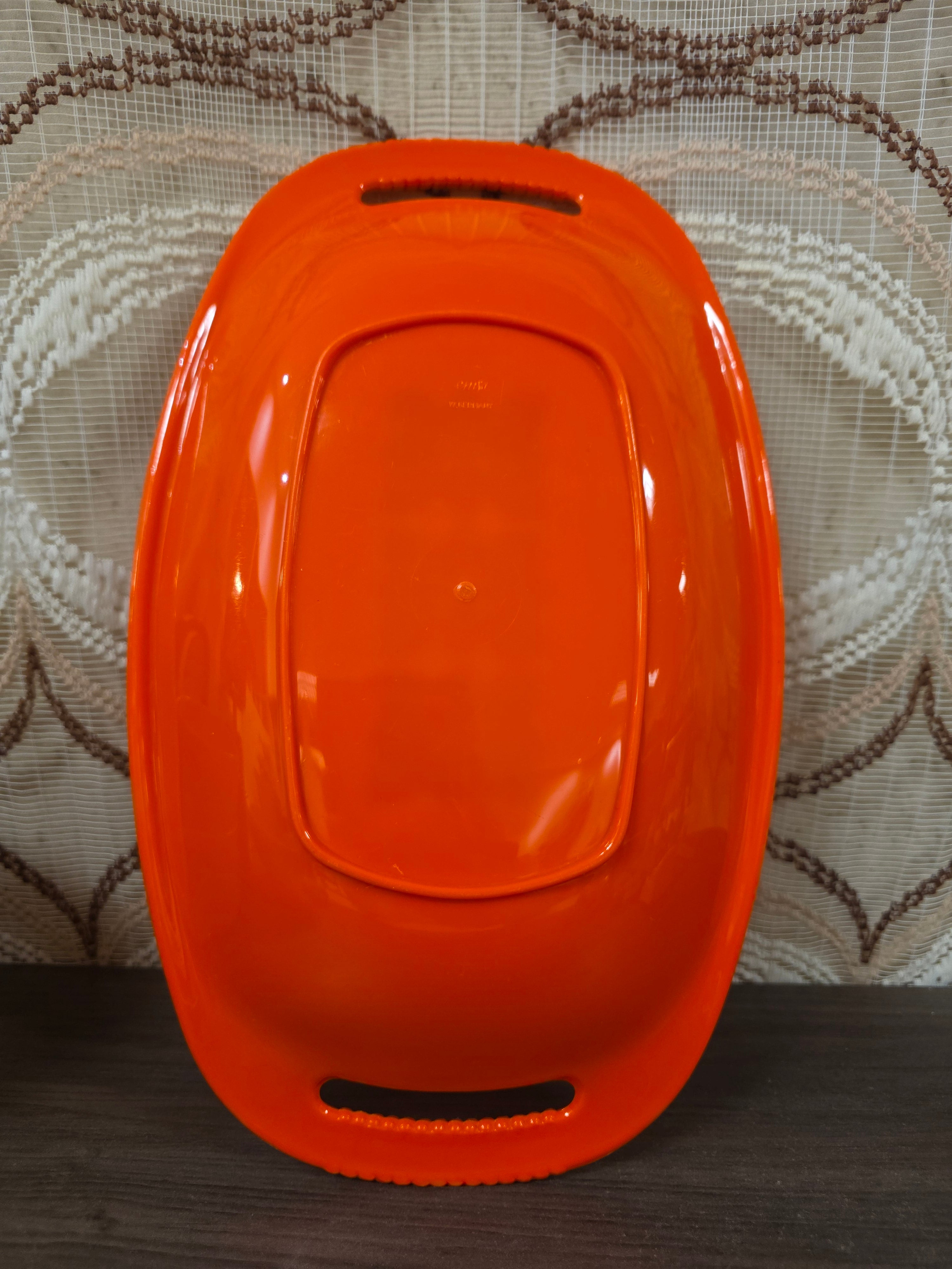 Vintage Emsa serveerschaal oranje met handgrepen