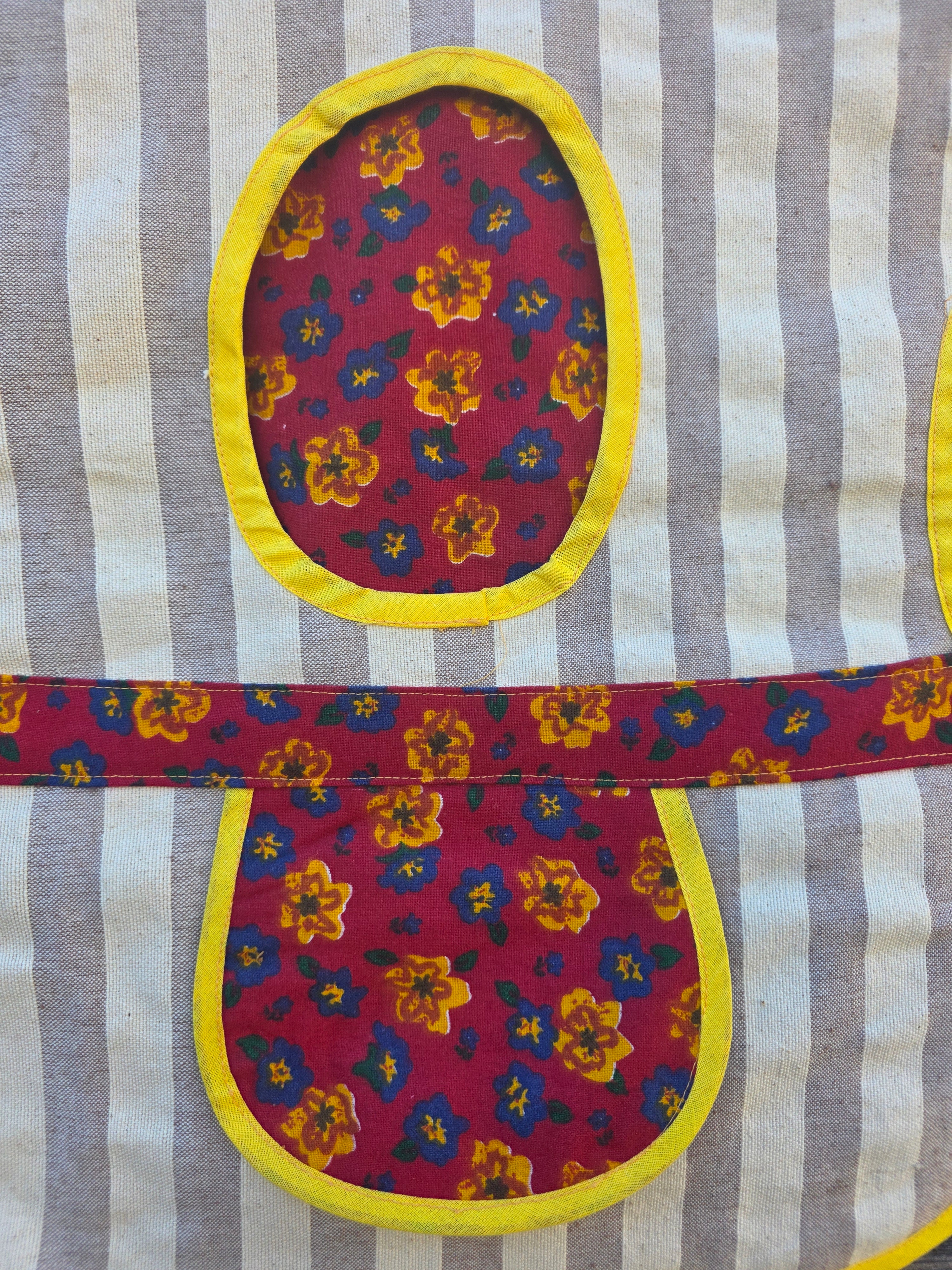 Vintage knijperzak gestreept met bloemen