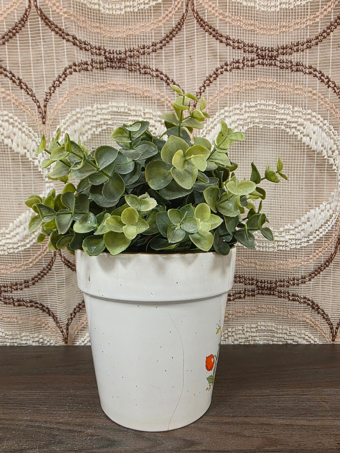 Vintage Wildflower bloempot met rode klaprozen