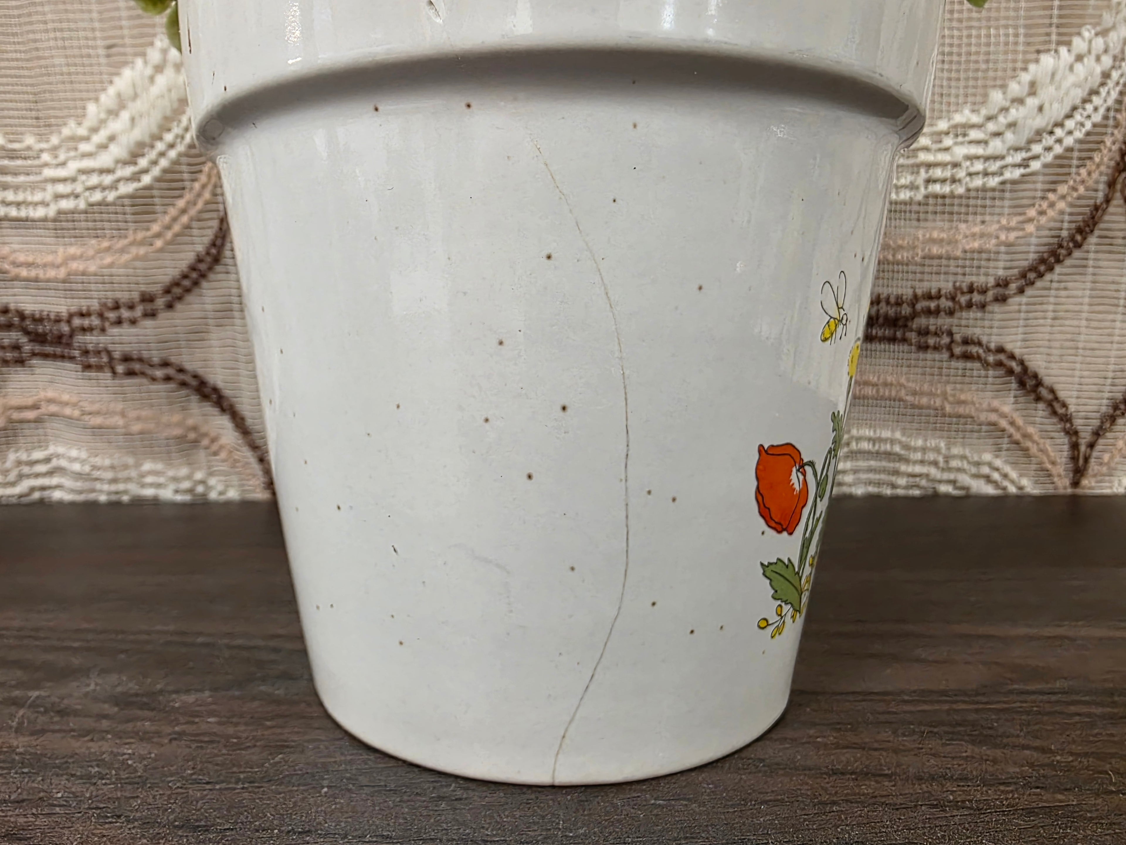 Vintage Wildflower bloempot met rode klaprozen