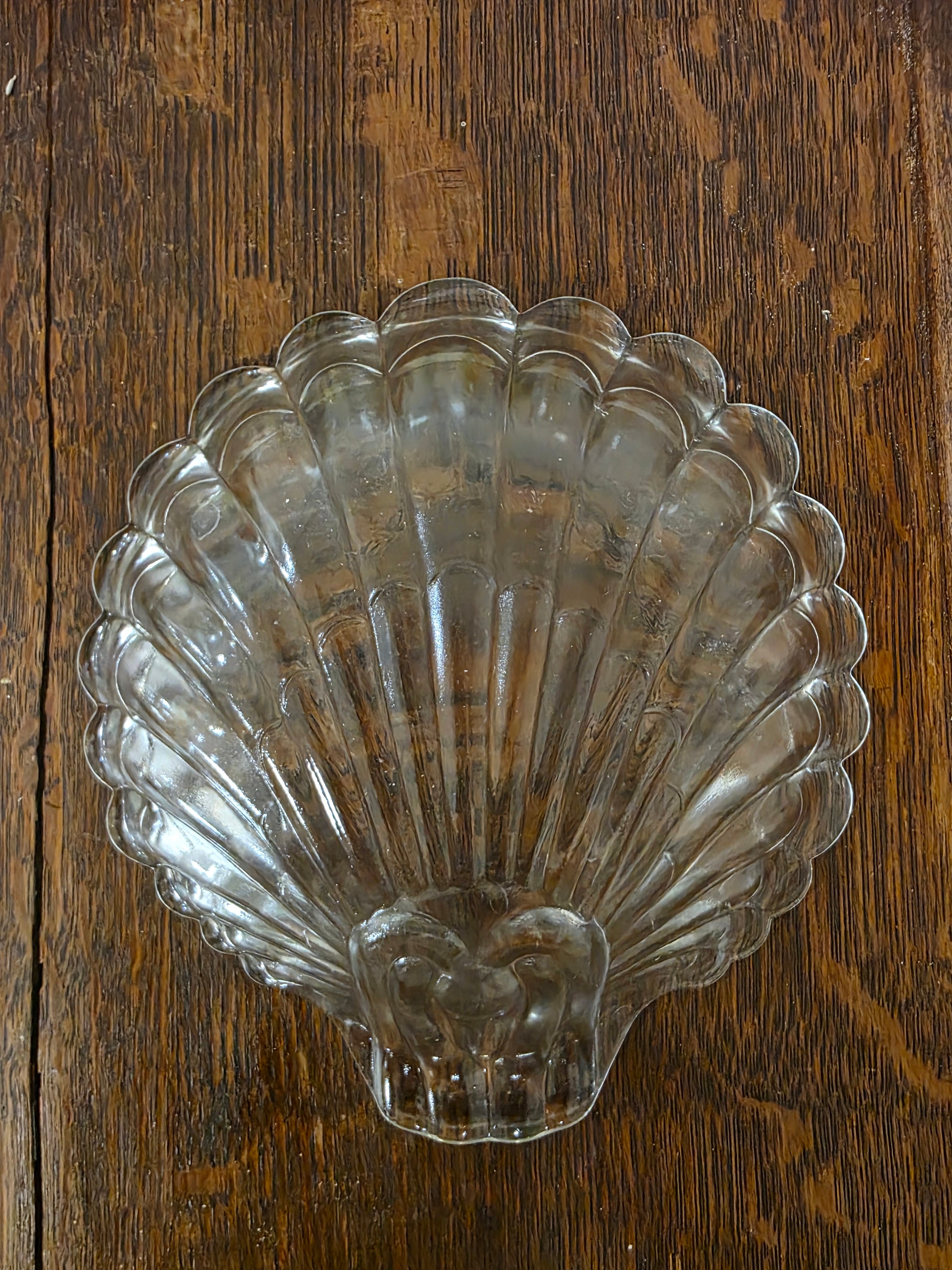 Vintage glazen schelpschaaltje helder glas