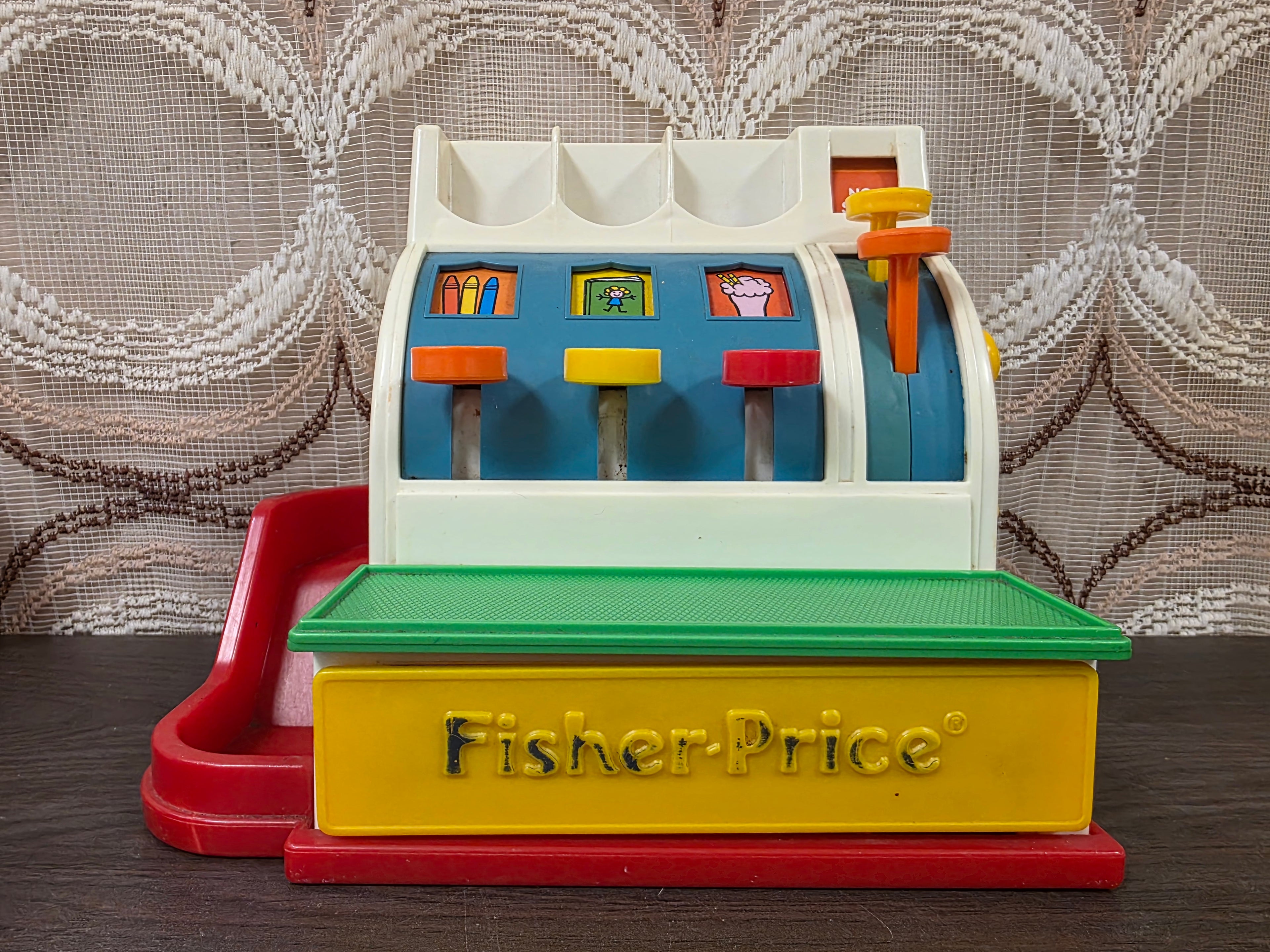 Fisher Price kassa - compleet met gekleurde munten