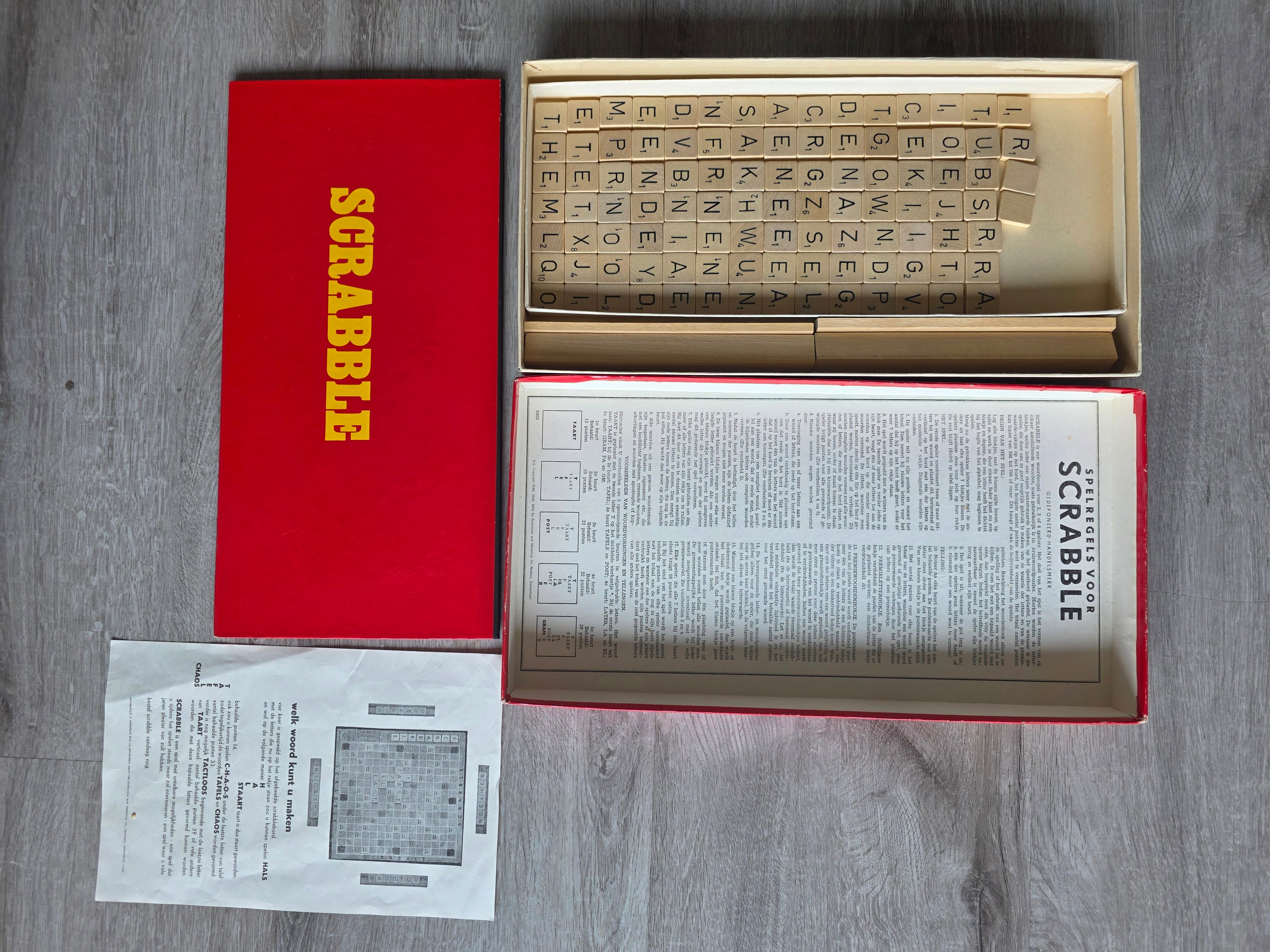 Vintage Scrabble Nederlandse uitgave compleet met houten letters