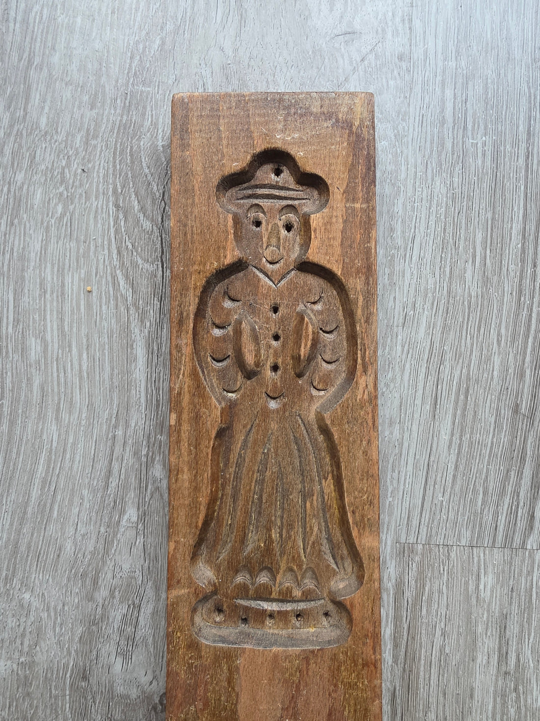 Vintage houten speculaasplank man en vrouw
