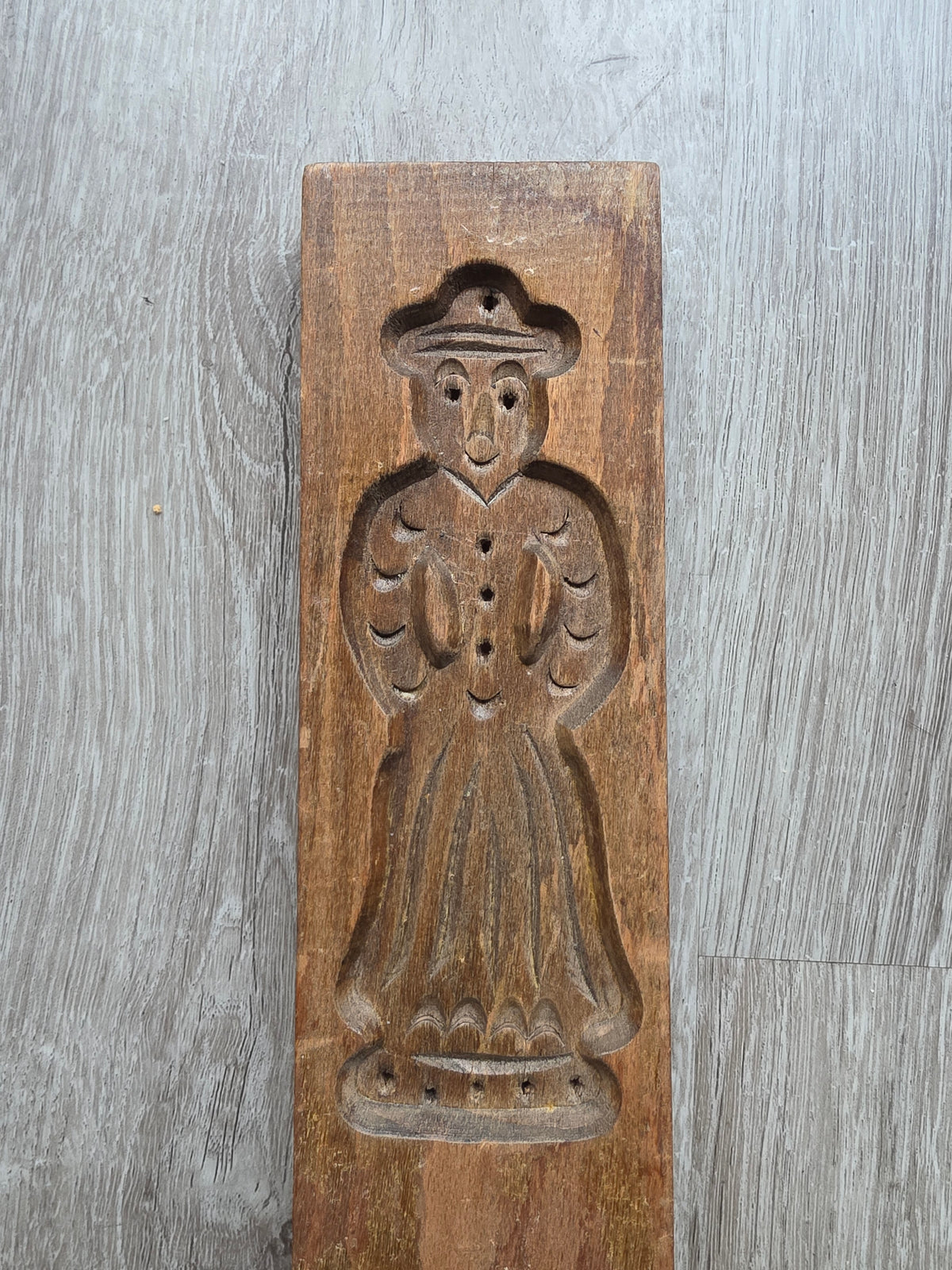 Vintage houten speculaasplank man en vrouw