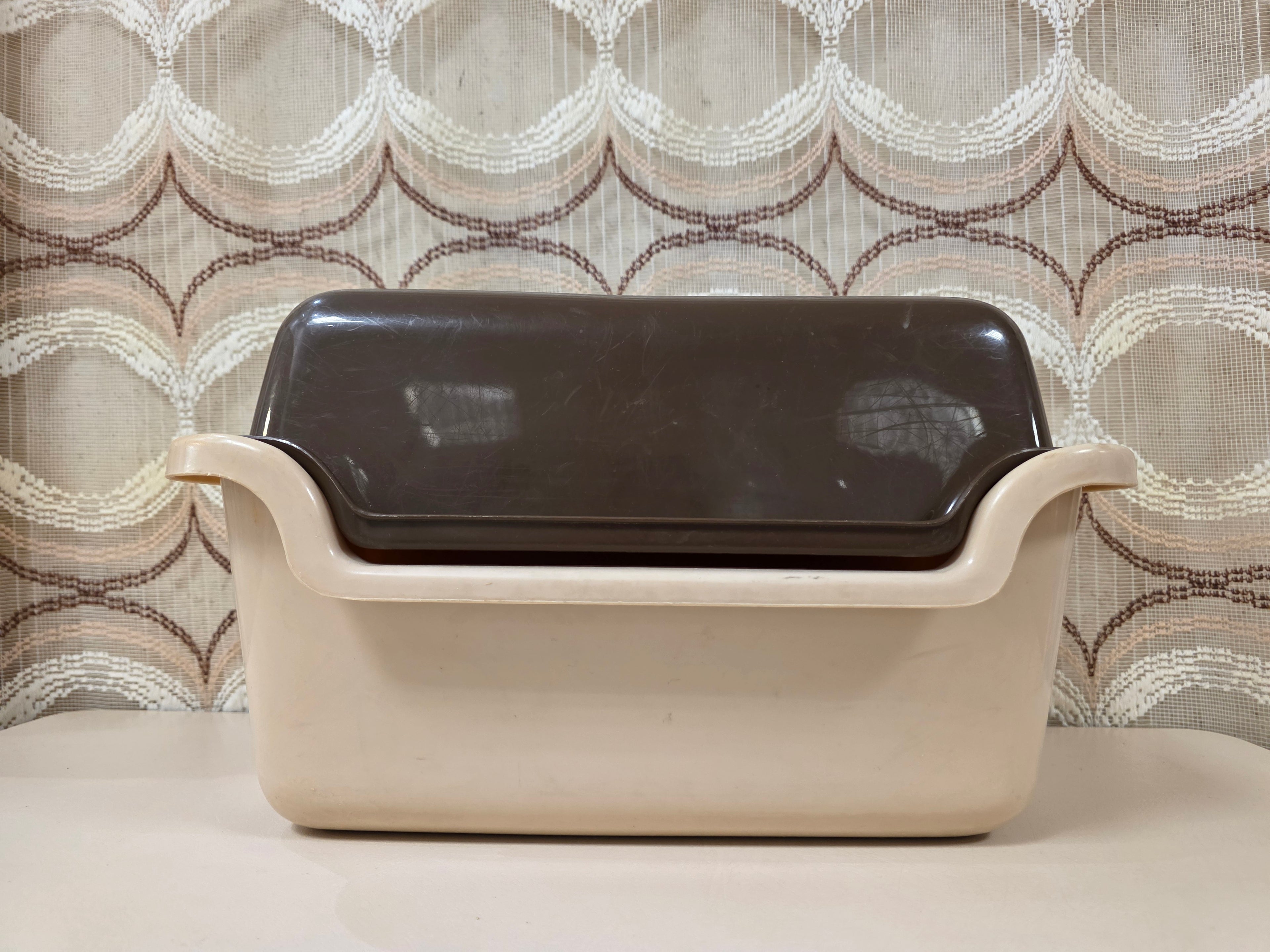Vintage Curver aardappelbak beige bruin