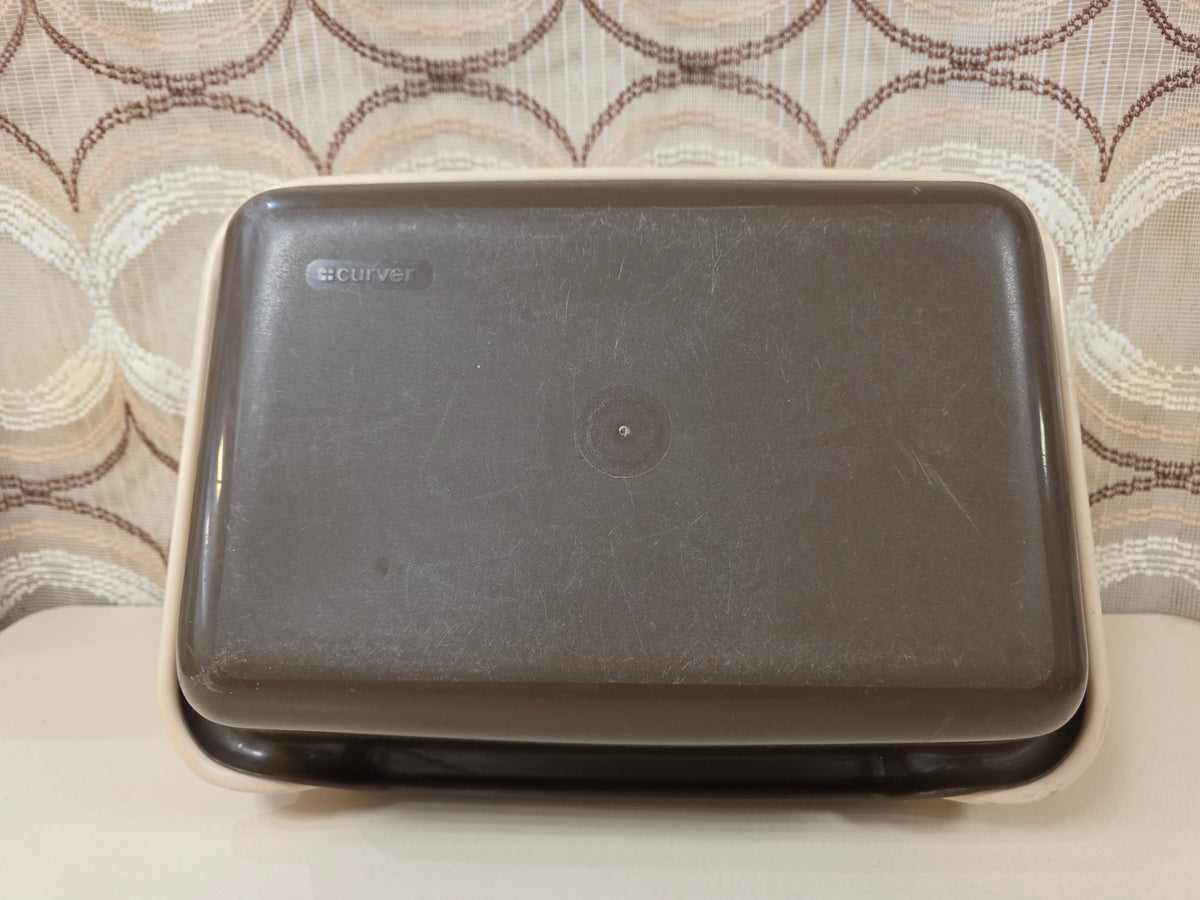 Vintage Curver aardappelbak beige bruin