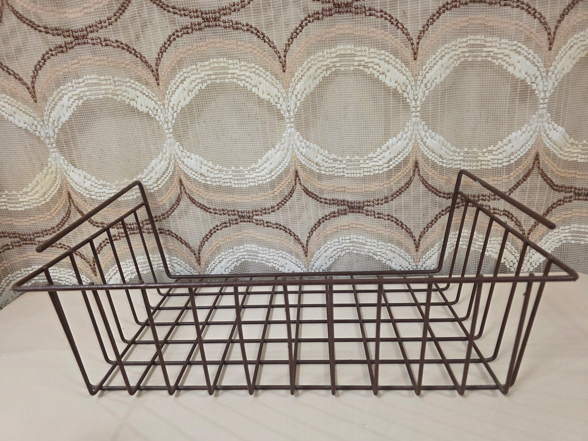 Vintage metalen draadmand bruin
