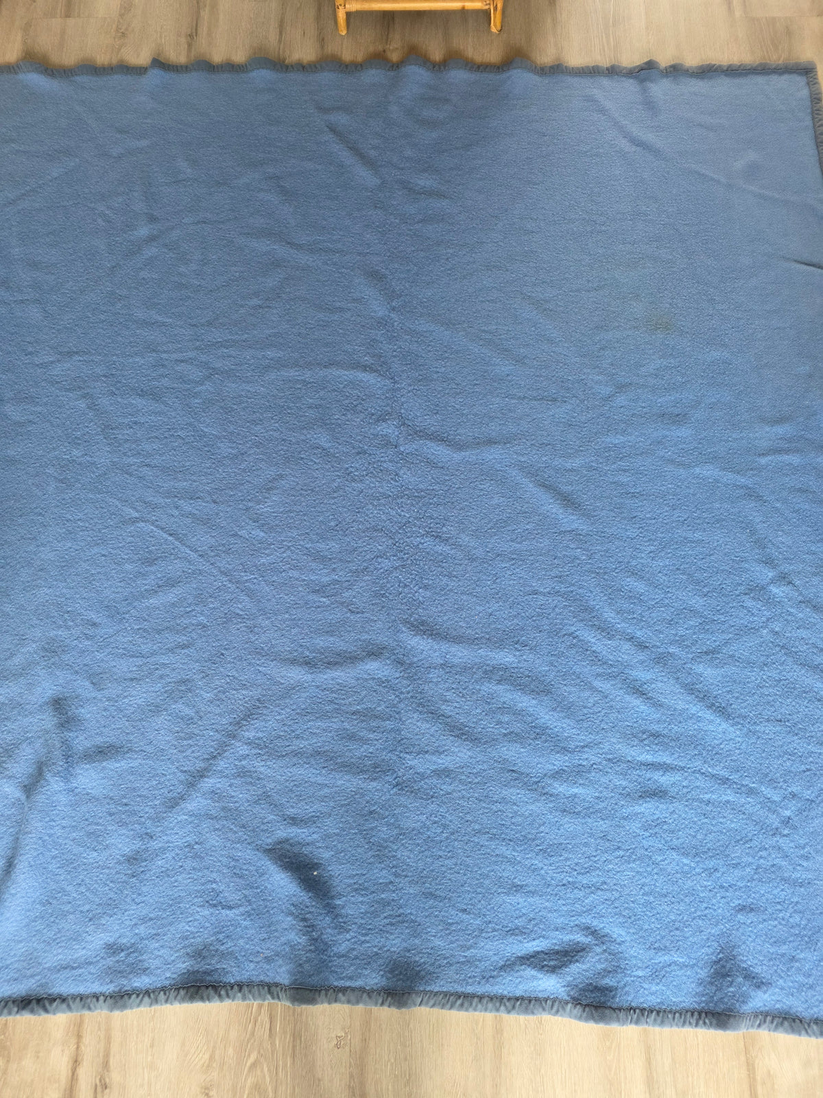 Vintage Woolmark wollen deken blauw Made in France
