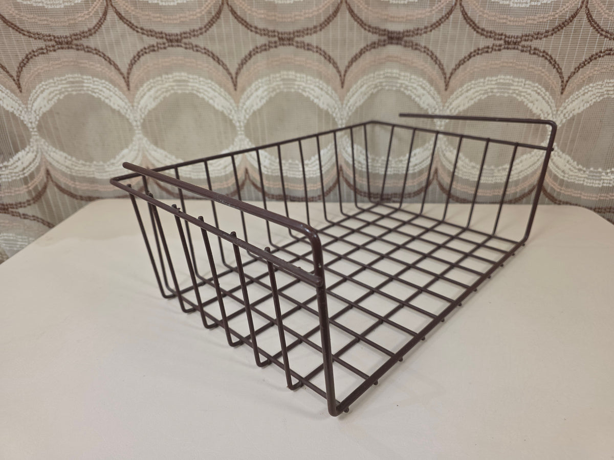 Vintage metalen draadmand bruin