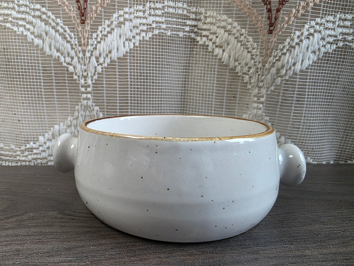 Vintage Wildflower soepkom met handvatten - oranje bloemen