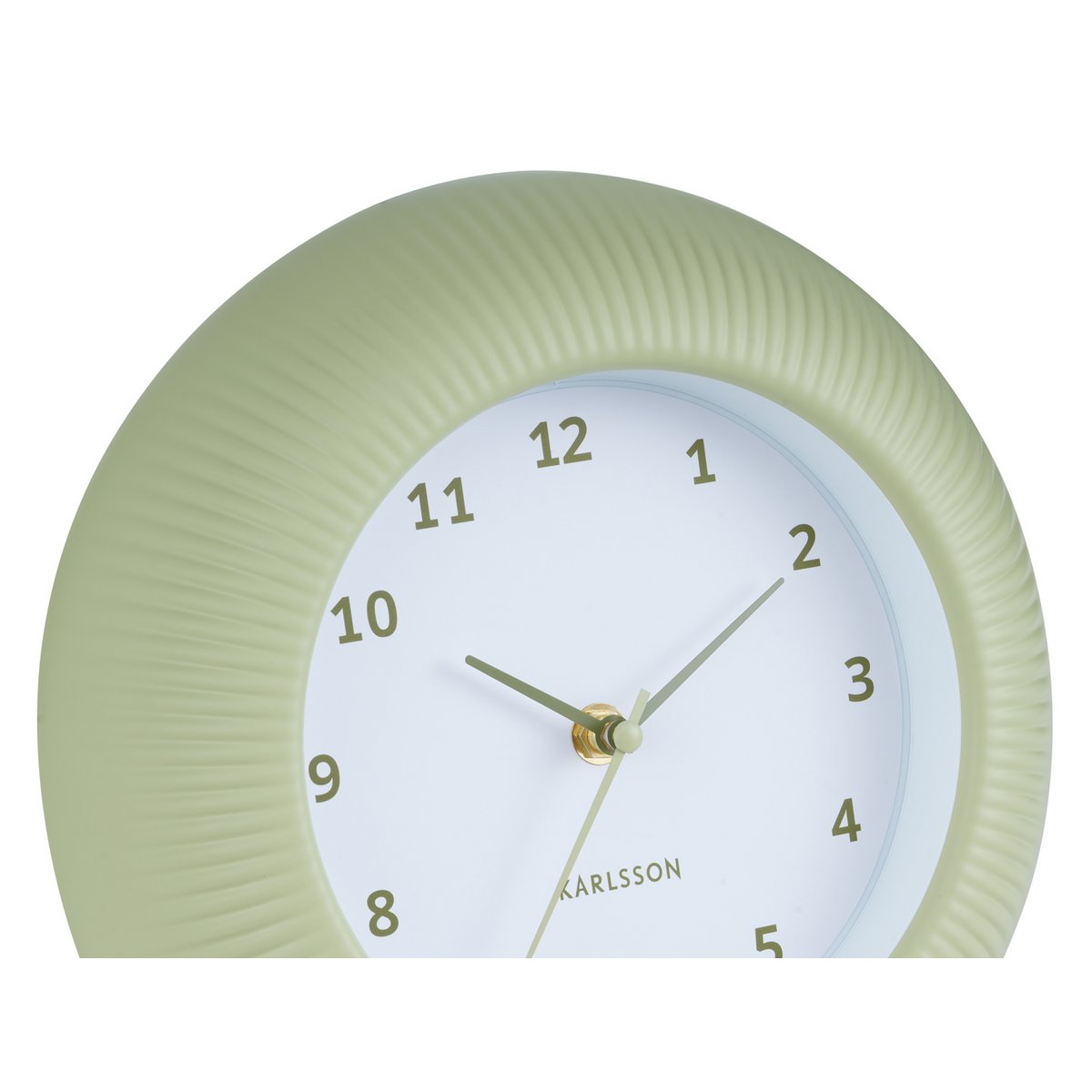 Karlsson wandklok rib – groen retro design (25 cm)