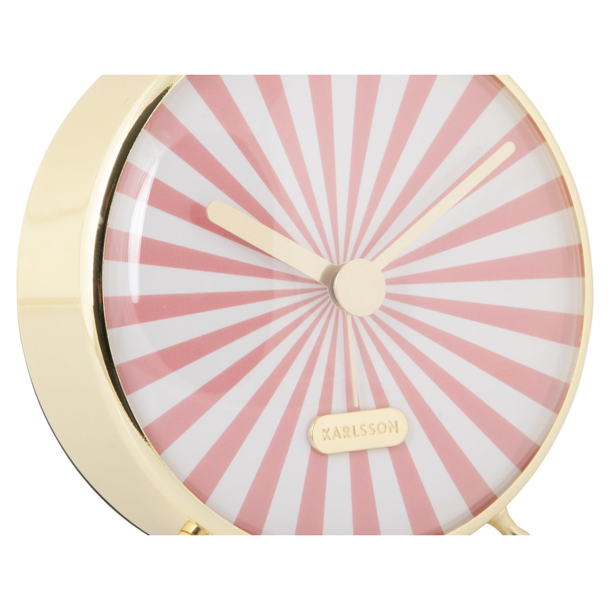 Retro wekker Karlsson Candy Swirl – pastelroze metaal