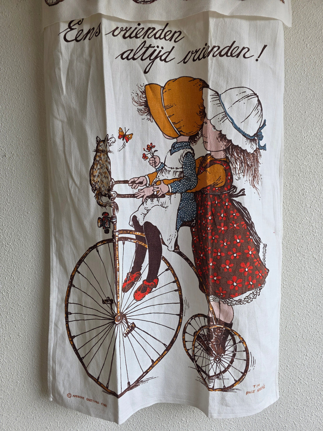 Vintage Holly Hobbie afdekdoek voor handdoekenrek