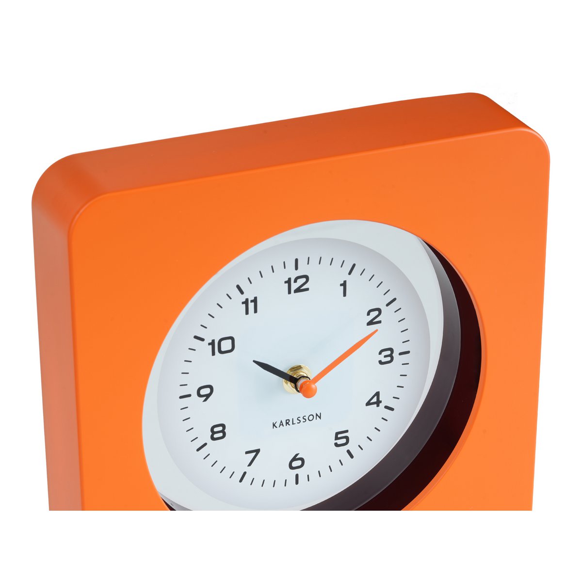 Retro vierkante oranje wandklok