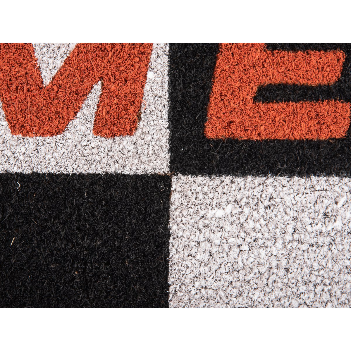 Retro deurmat zwart wit geblokt