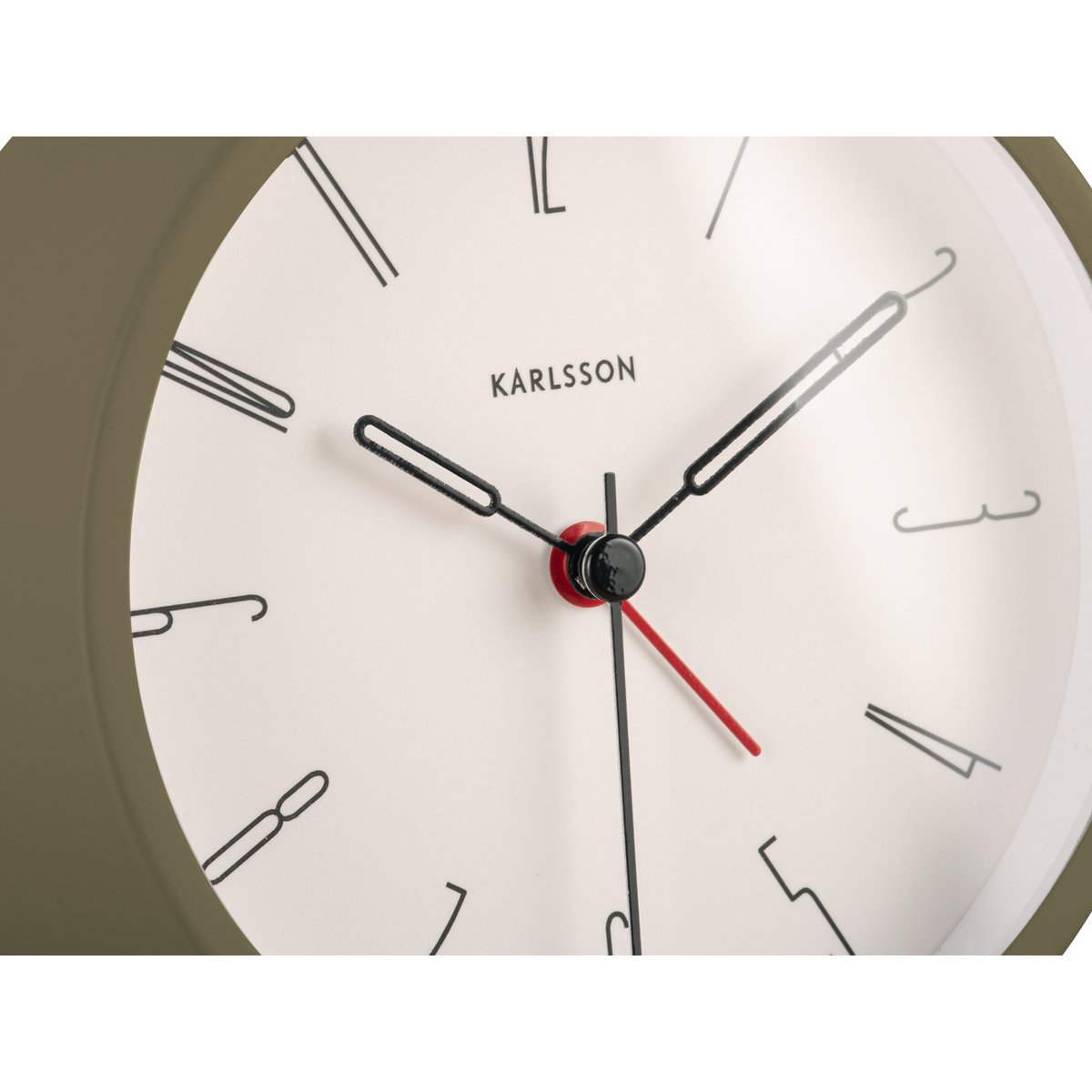 Belle Numbers retro wekker Karlsson – mosgroen ijzeren klokje