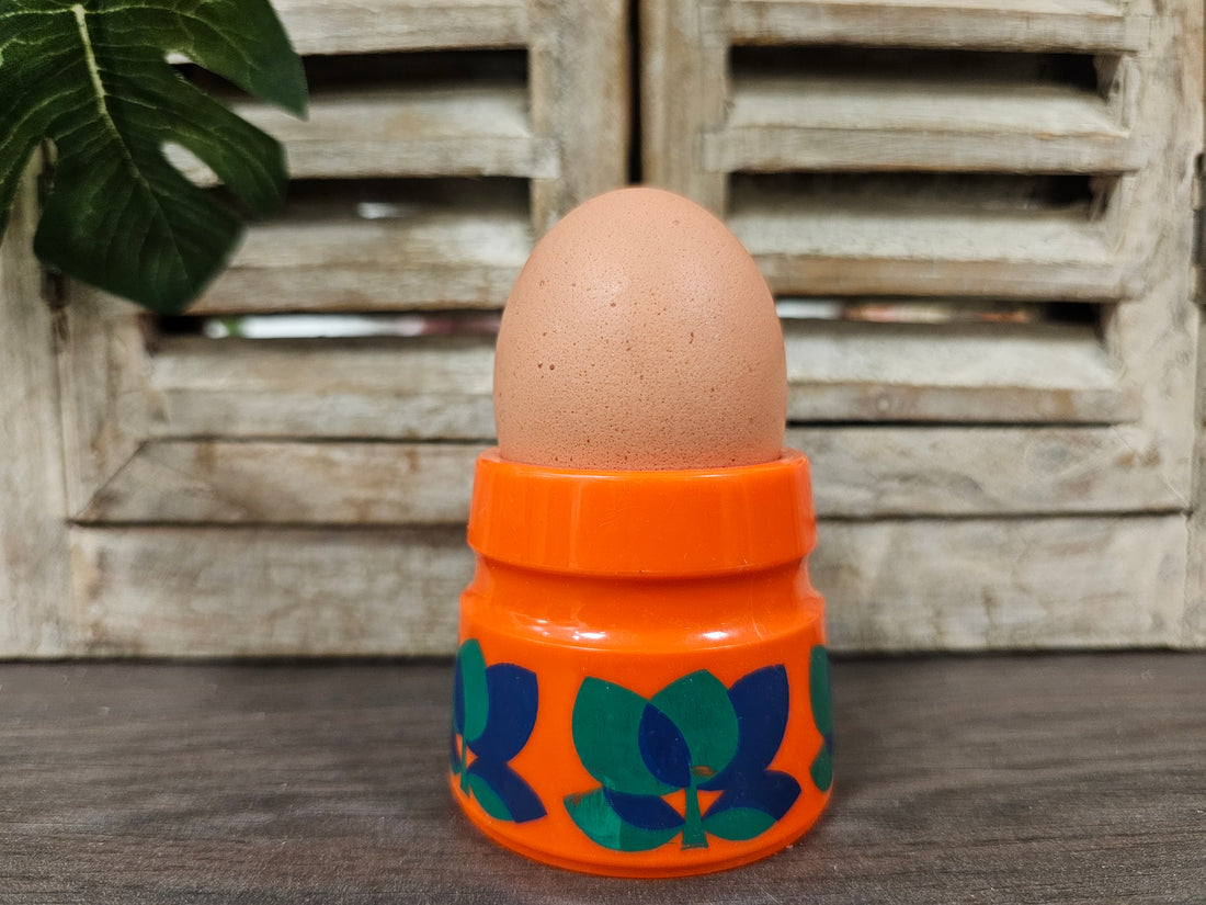 Emsa vintage eierdopjes oranje groene bloemen