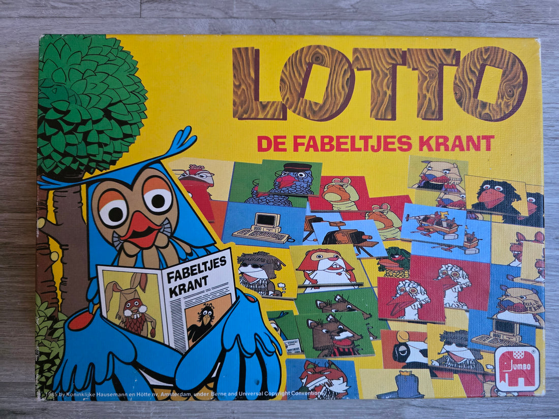 Vintage Lotto Fabeltjeskrant spel van Jumbo uit 1985 met bekende dierfiguren