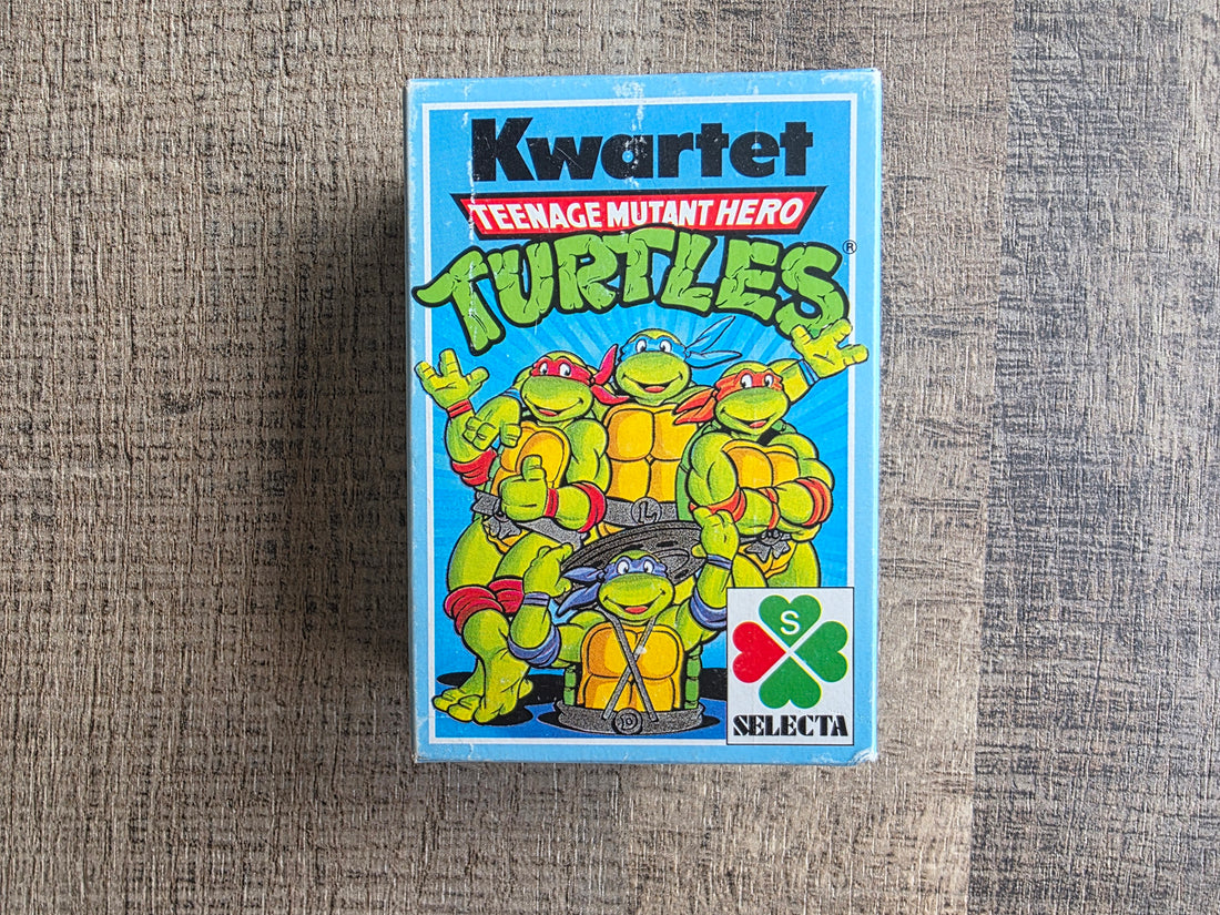 Vintage Teenage Mutant Hero Turtles kwartet van Selecta uit 1990 in originele doos.