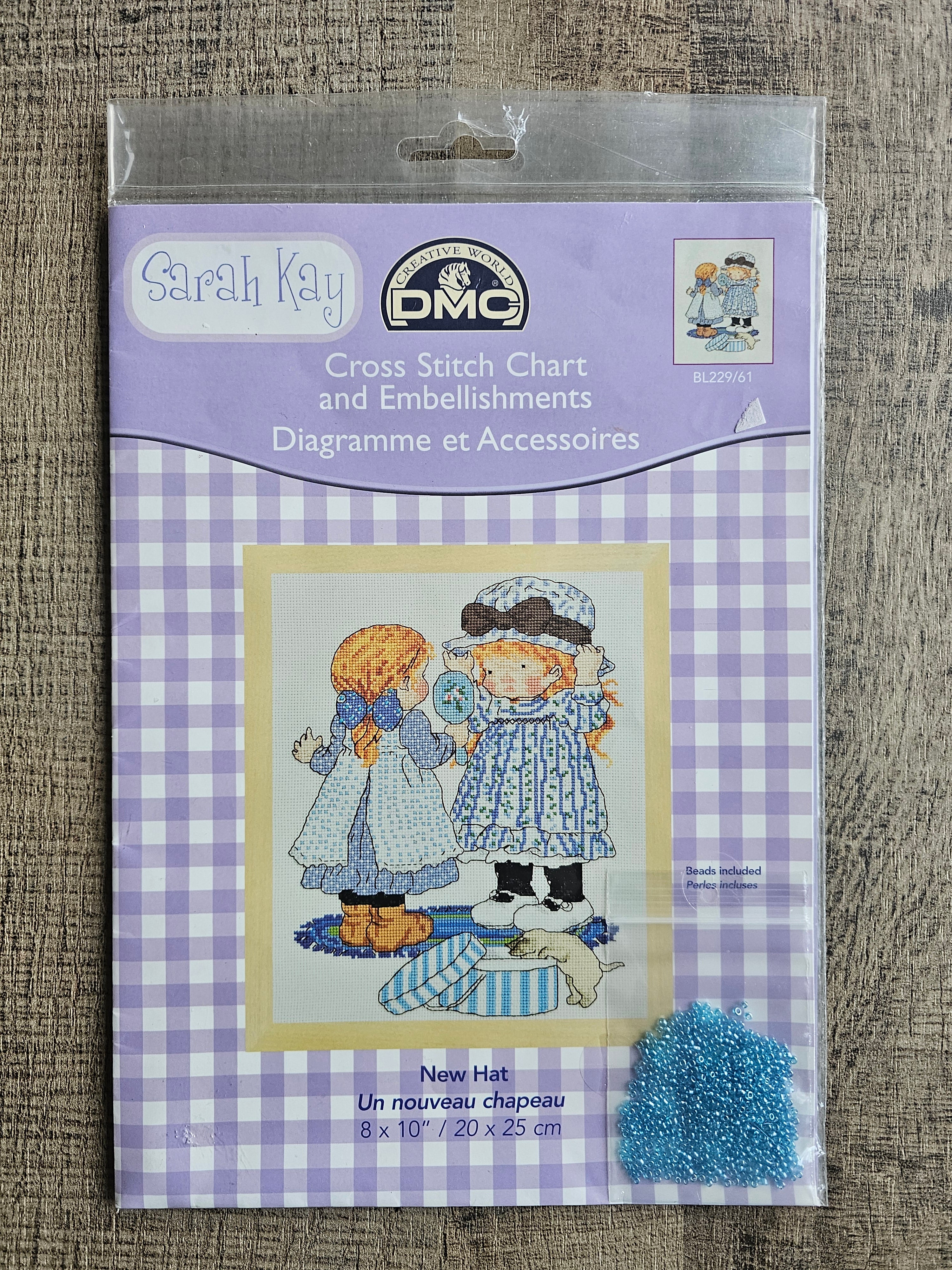 Sarah Kay borduurpatroon New Hat met kralen van DMC in originele verpakking