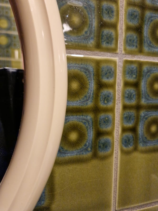 Tiger beige ronde spiegel 37 cm