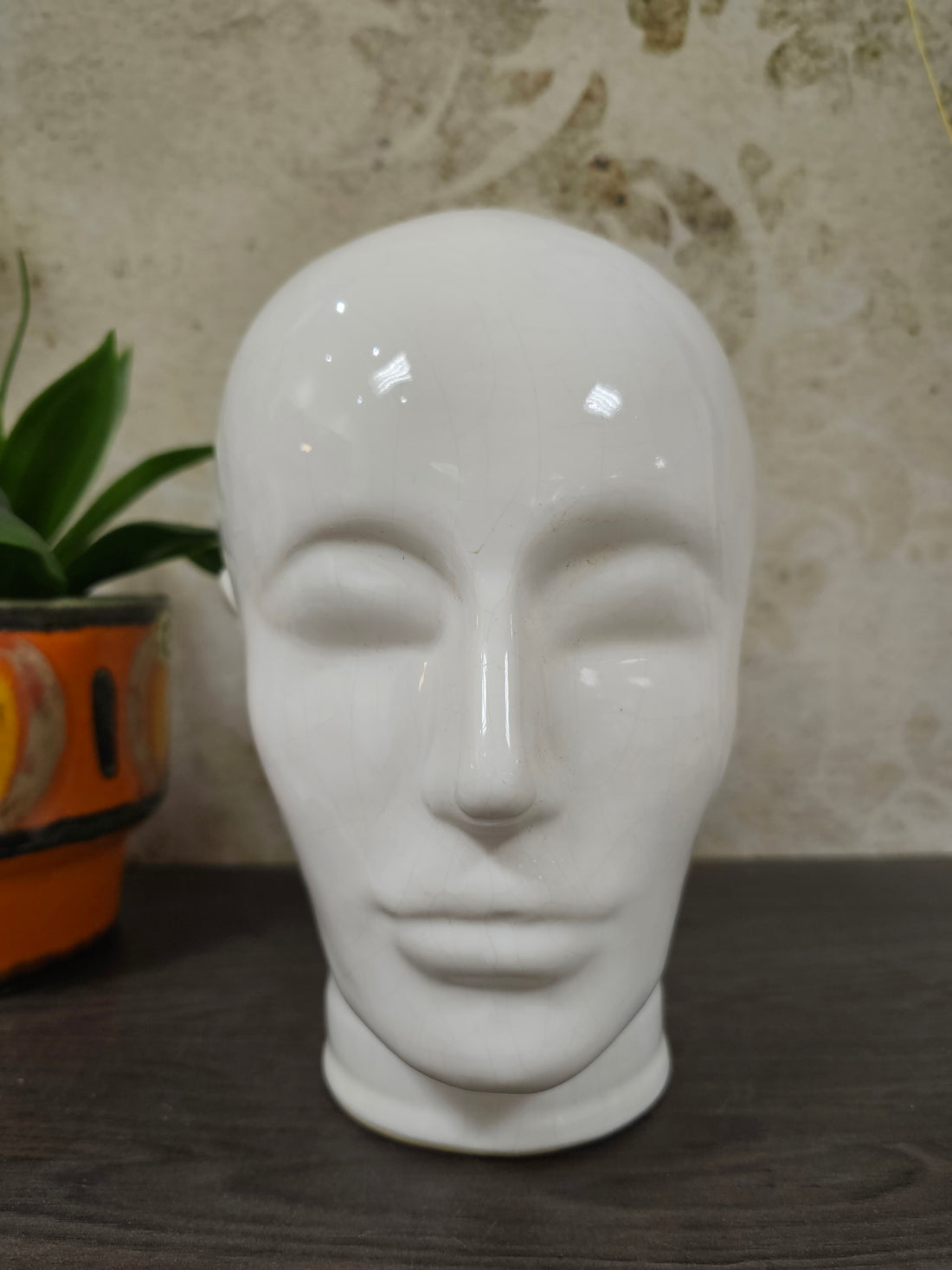 Wit vintage keramieken mannequin hoofd