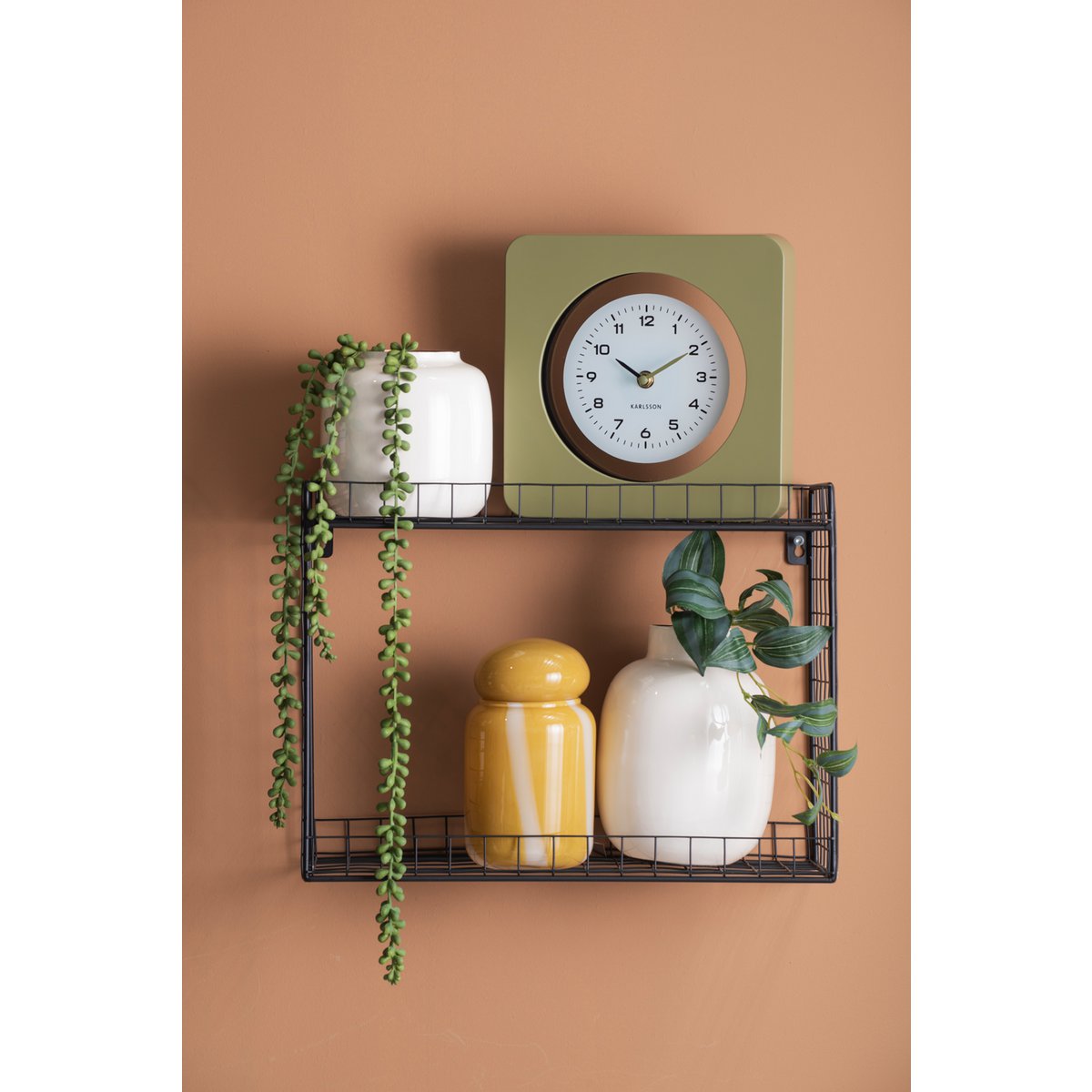 Wandklok retro groen
