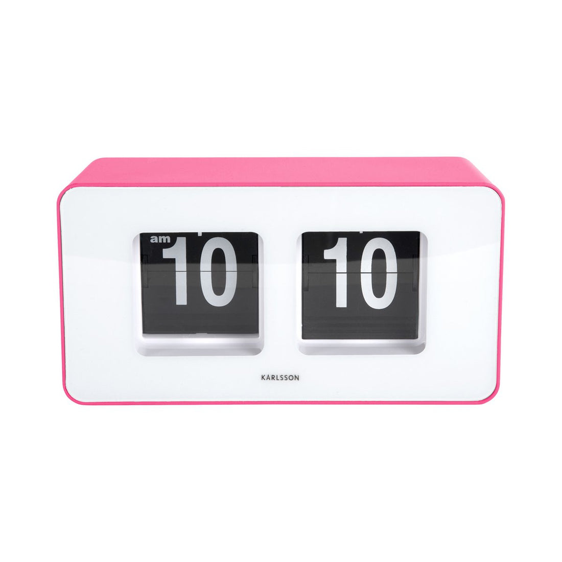 Retro flipklok Karlsson roze – tafel of wandmodel