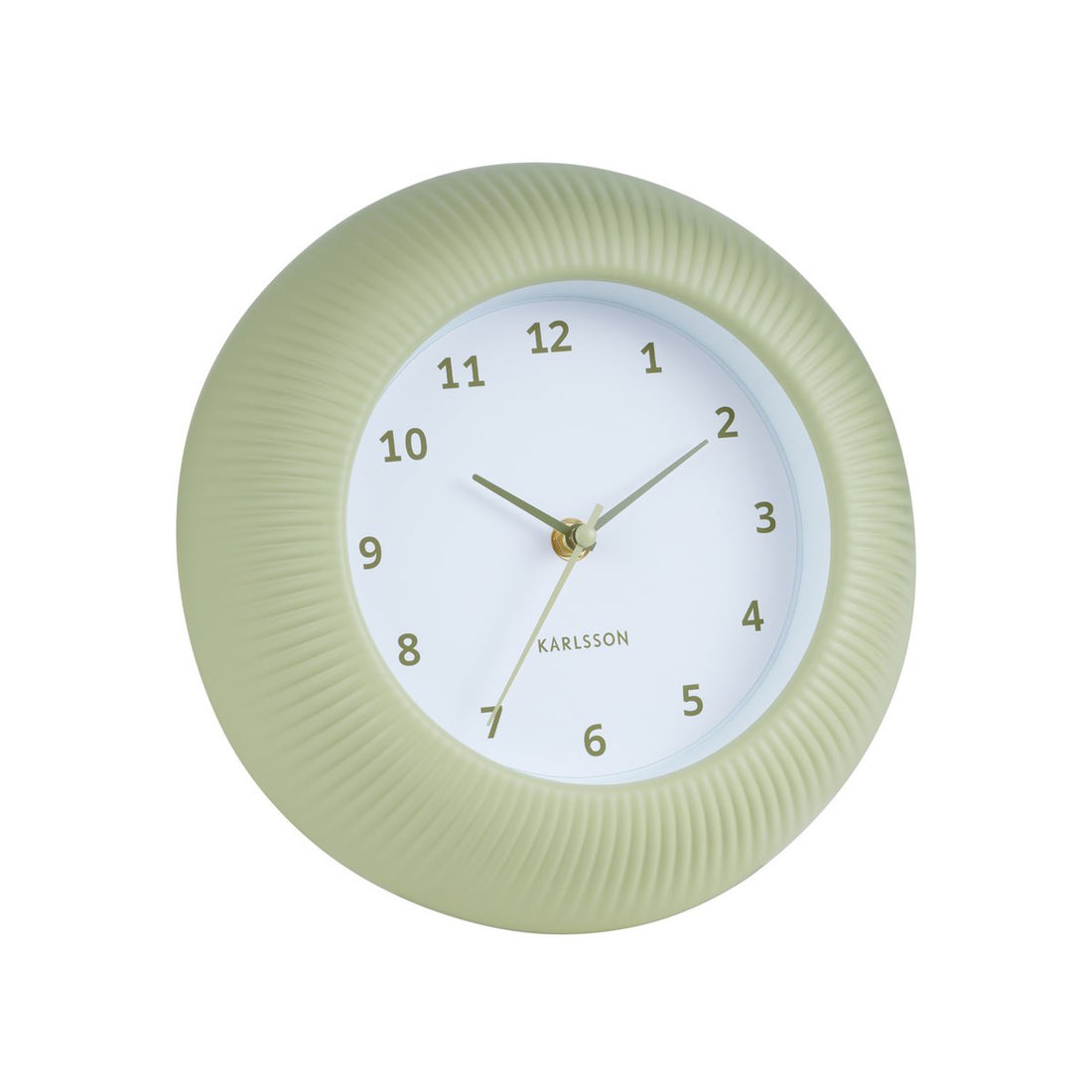 Karlsson wandklok rib – groen retro design (25 cm)