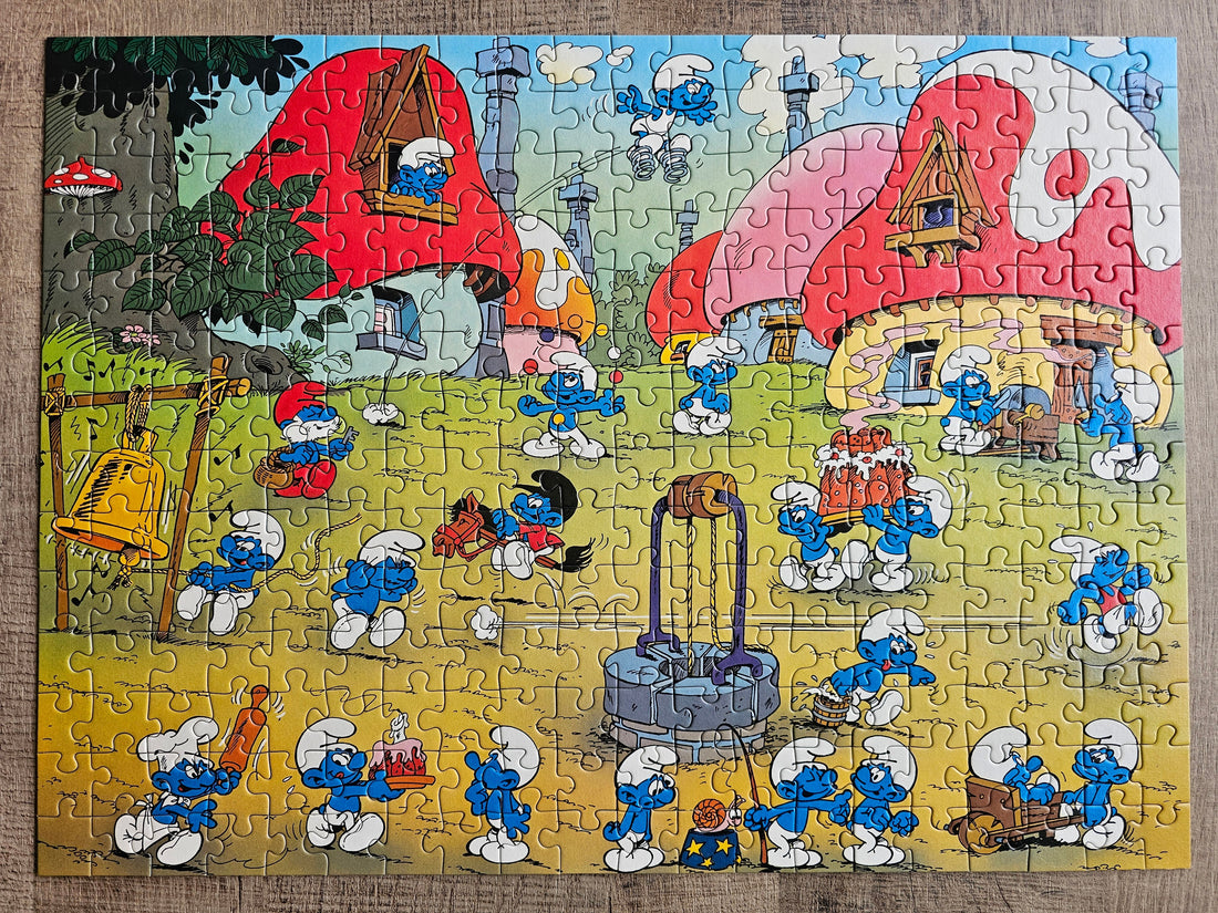 Ravensburger puzzel Smurfen 1983 In het dorp van de Smurfen 280 stukjes