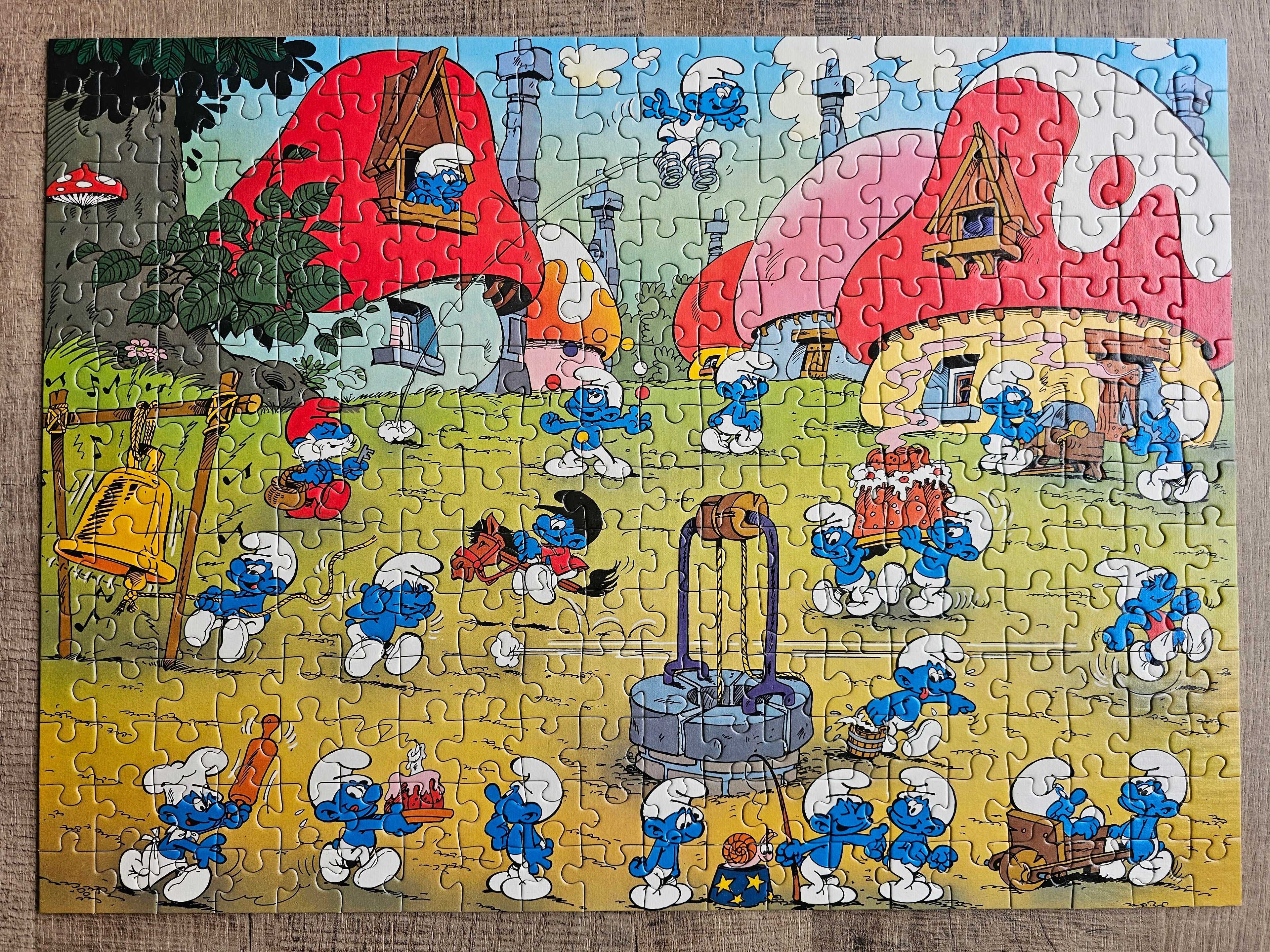 Ravensburger puzzel Smurfen 1983 In het dorp van de Smurfen 280 stukjes