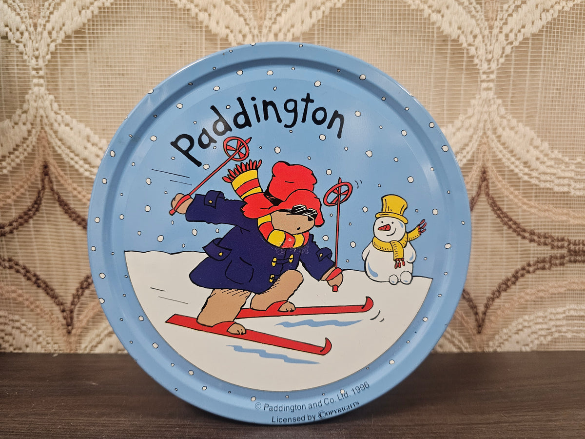 Paddington Bear koekblik winter ski’s