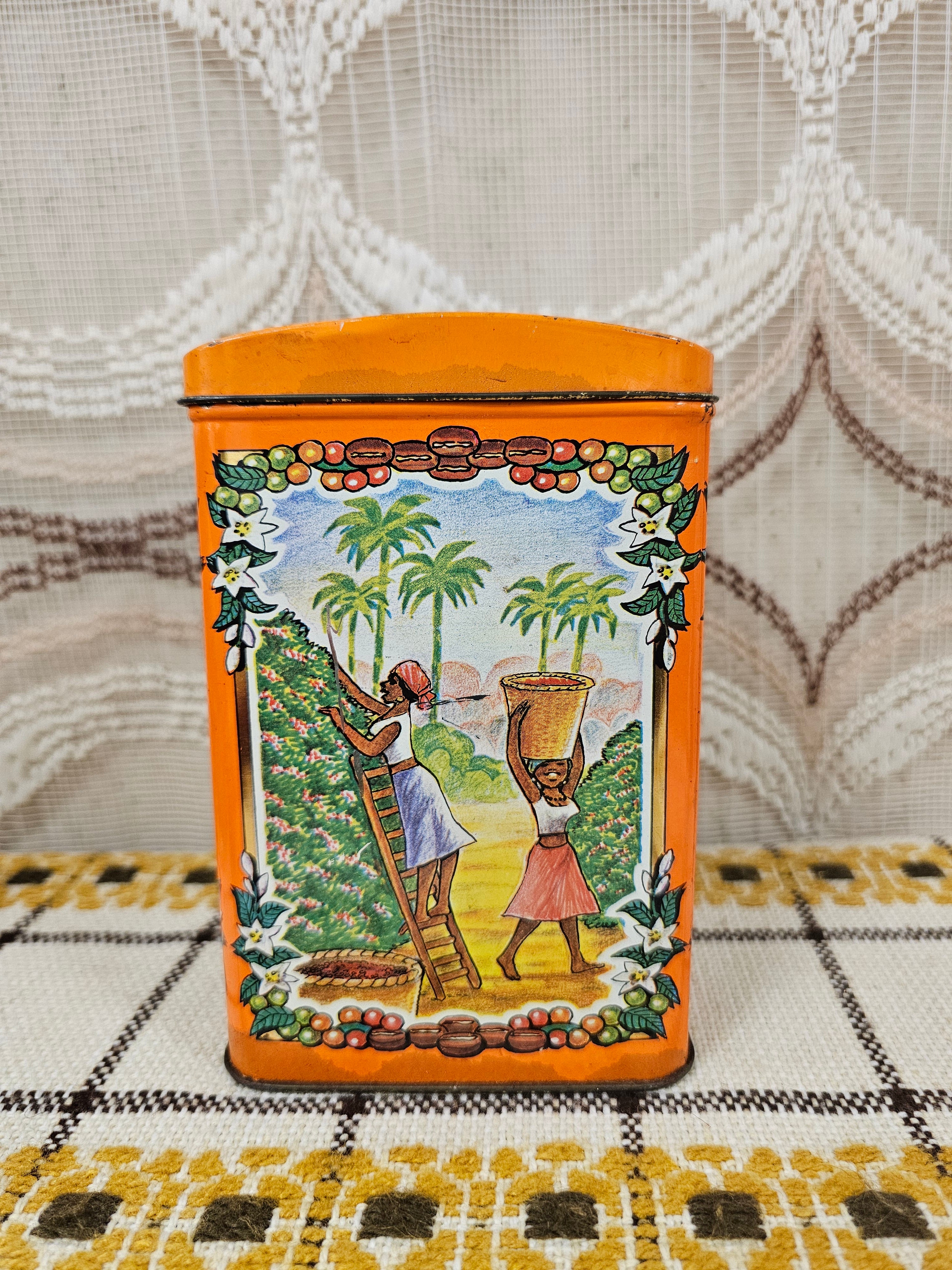 Vintage De Gruyter koffieblik oranje 2x 250 gram