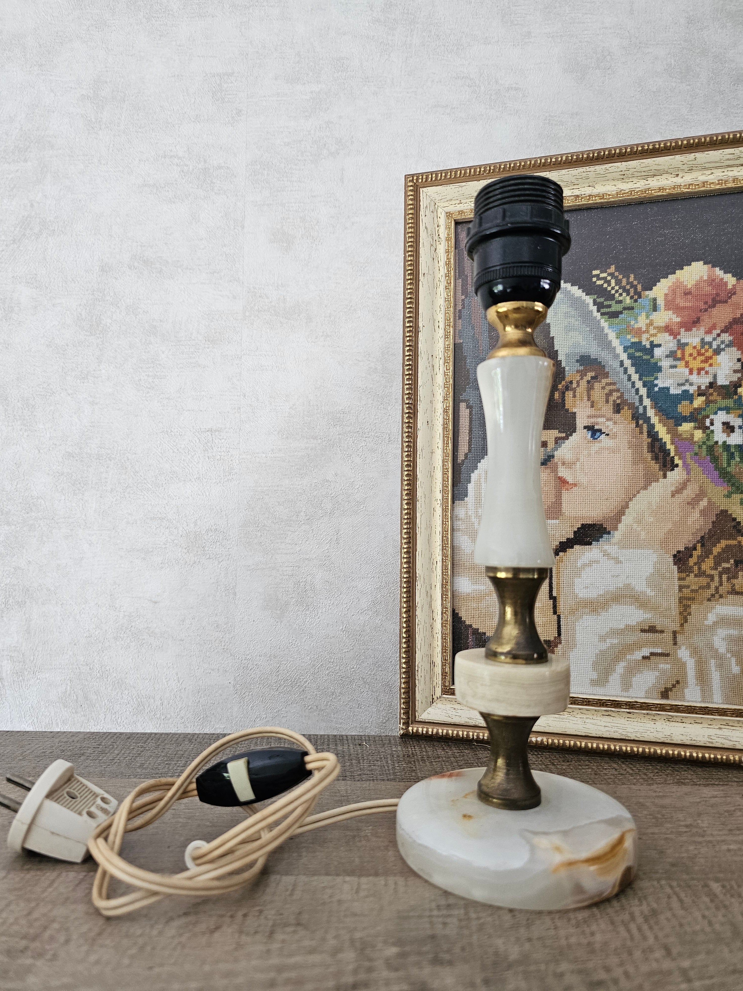 vintage marmeren lampenvoet