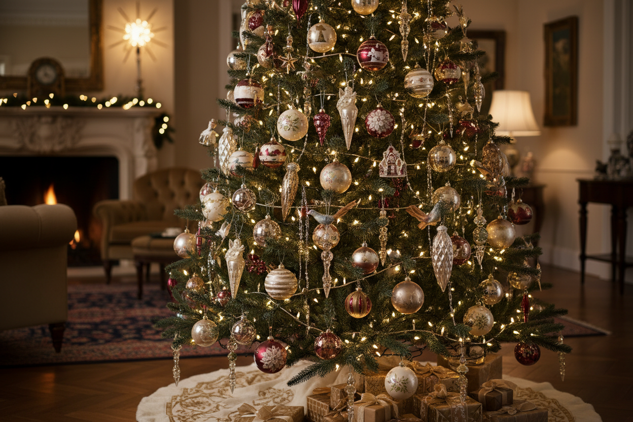 Vintage kerstdecoratie voor sfeervol interieur