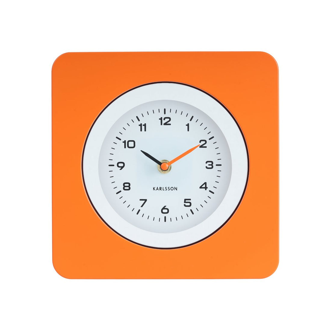Retro vierkante oranje wandklok