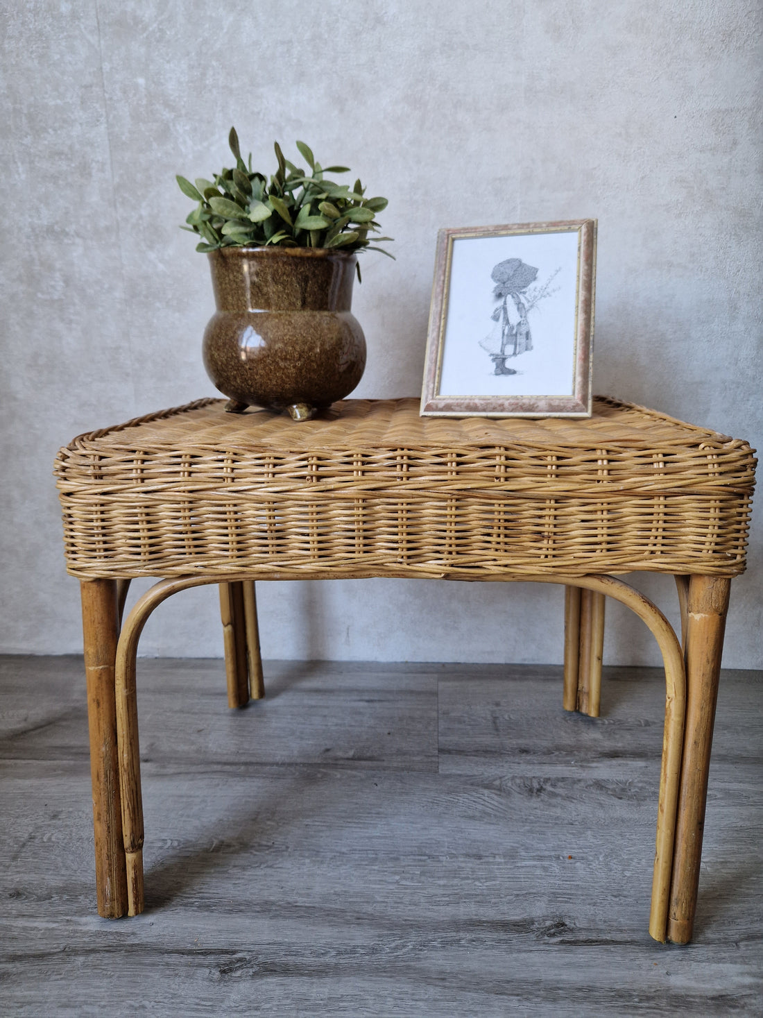 Rotan bijzettafel rechthoekig