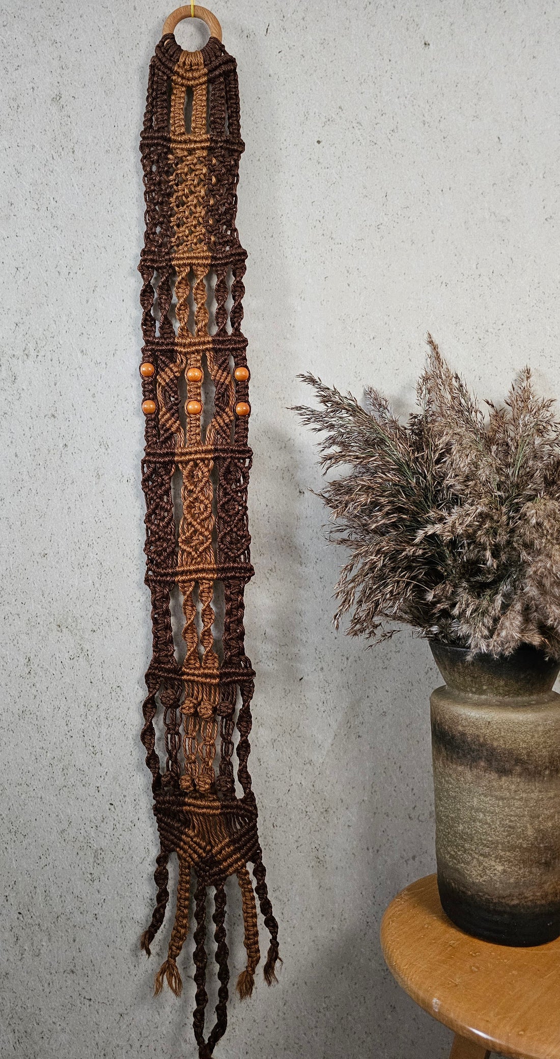 Wanddecoratie macrame handgeknoopt