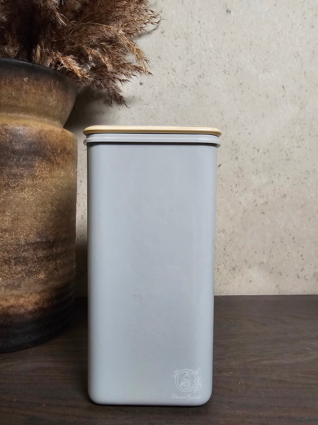 Vintage Douwe Egberts voorraadpot grijs