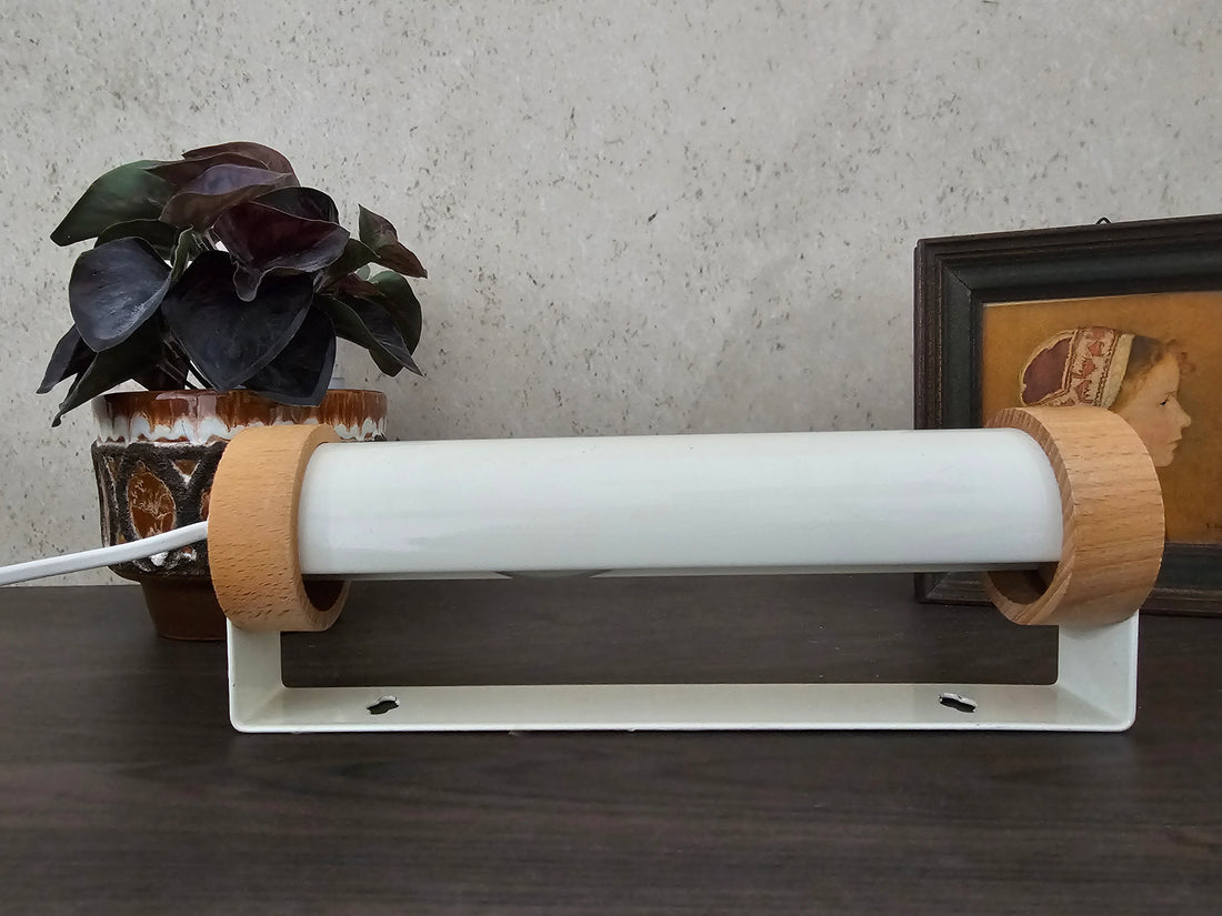 Hema wandlamp / nachtlamp metaal met hout