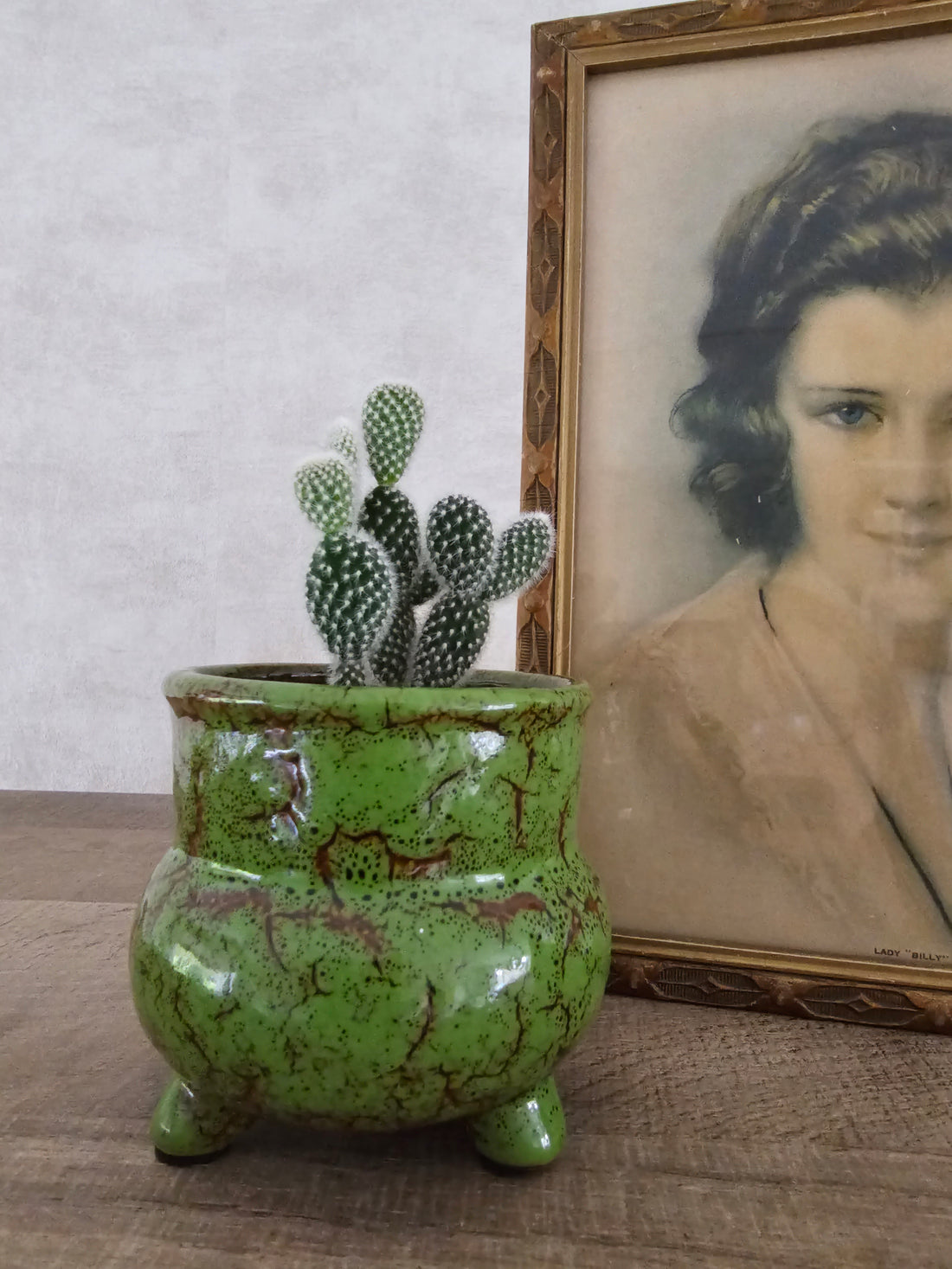 Mini vintage groene bloempot