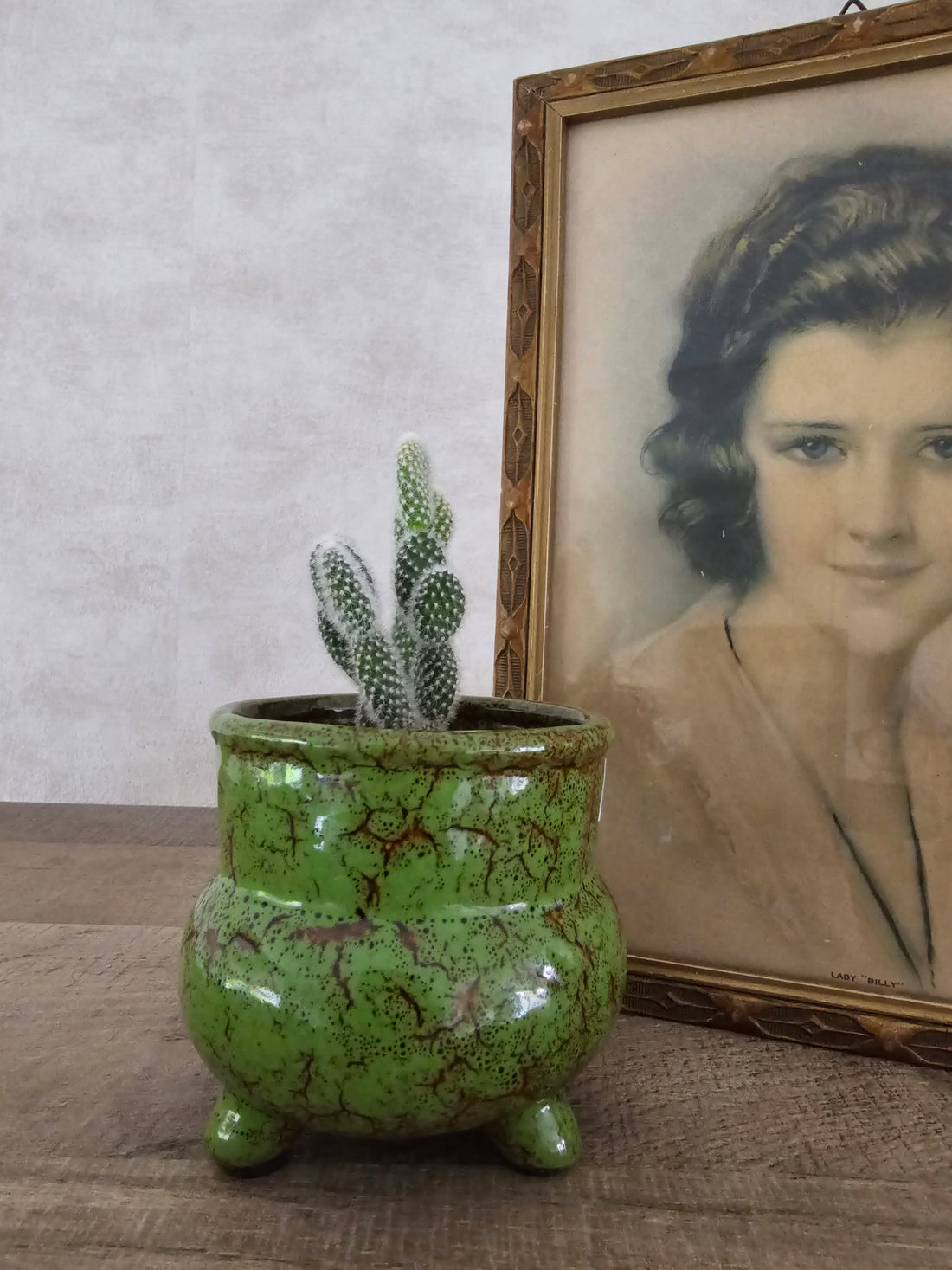 Mini vintage groene bloempot