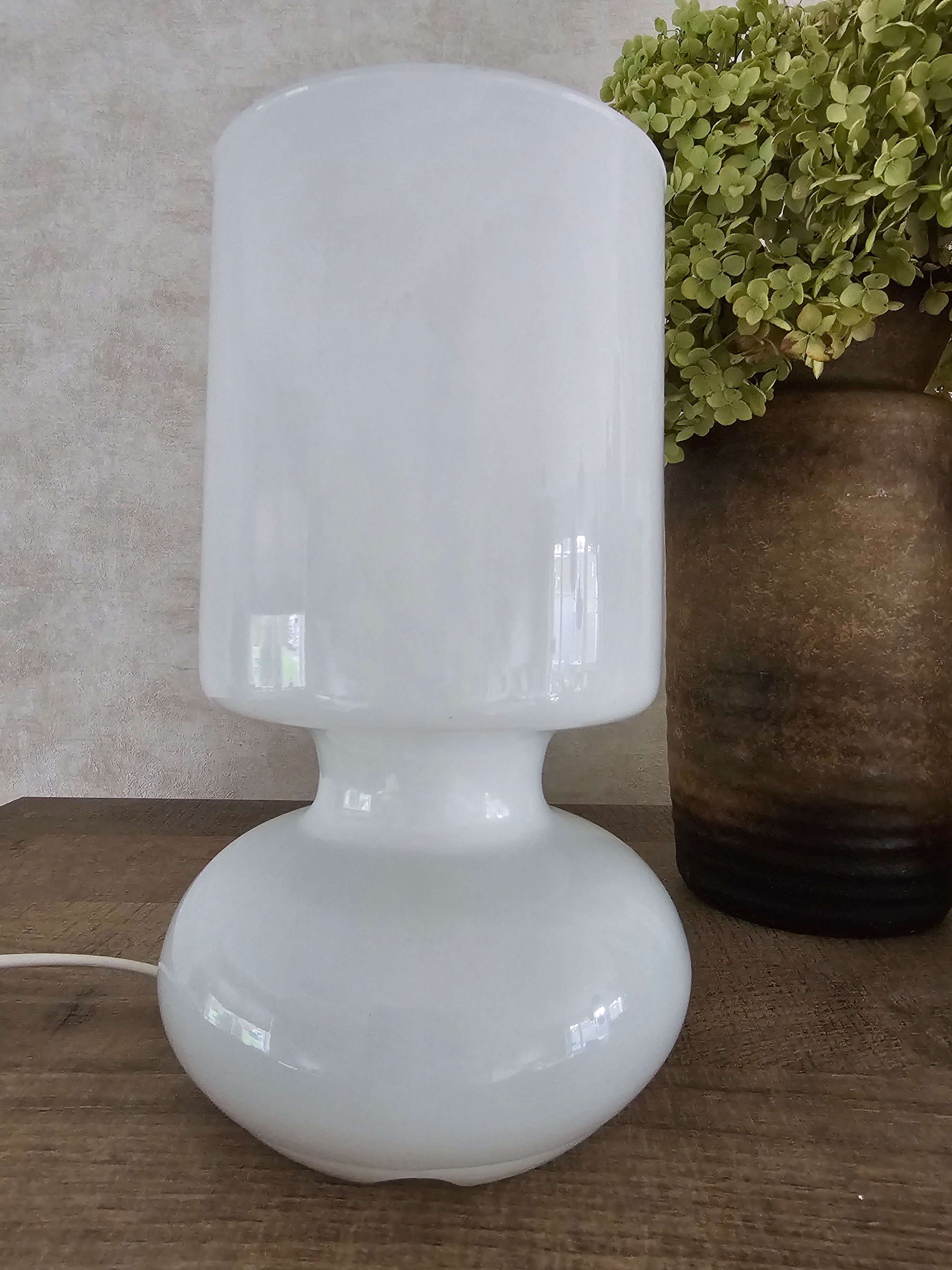 Ikea Lykta glazen mushroom lamp wit