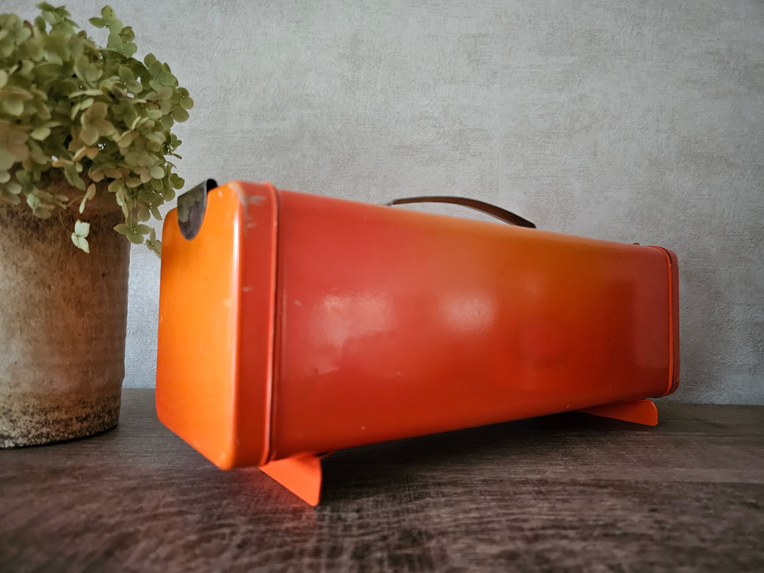 Brabantia vintage oranje gevlamd koektrommel
