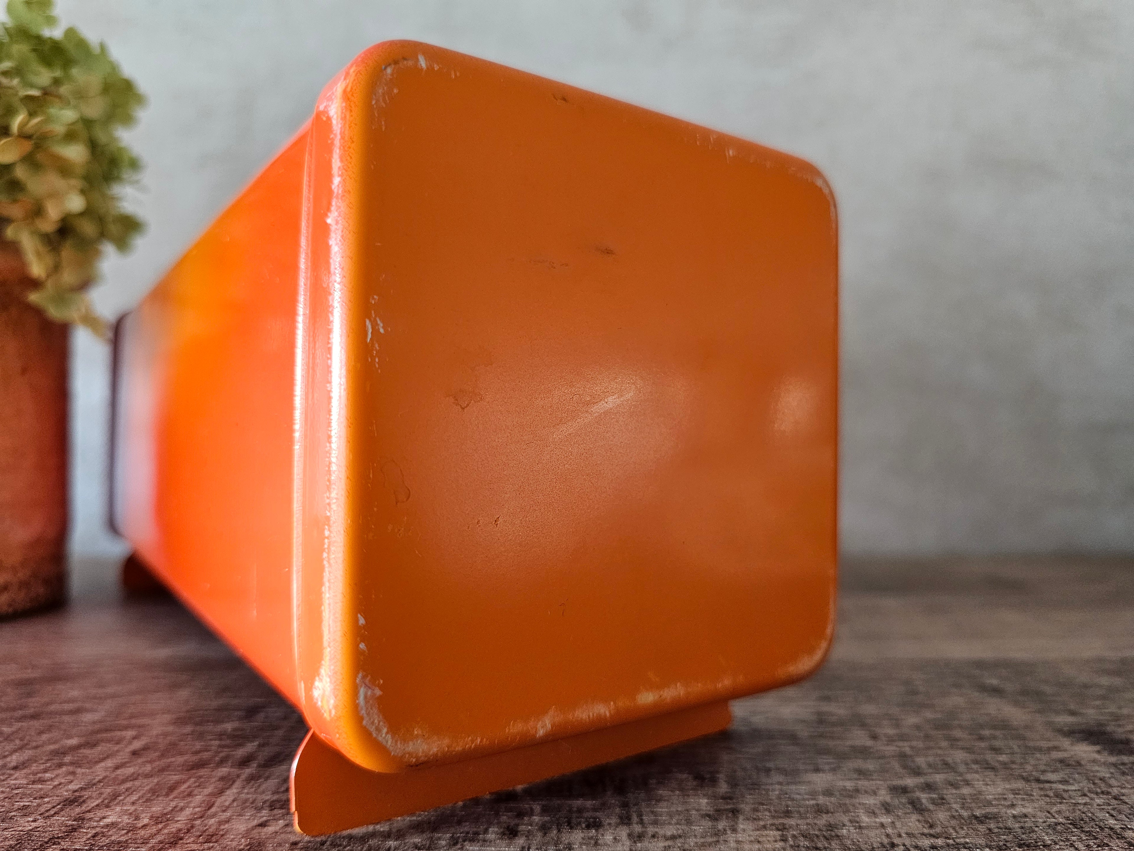 Brabantia vintage oranje gevlamd koektrommel