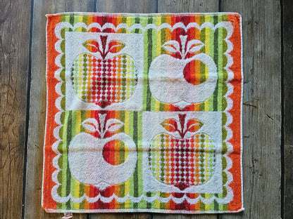 Vintage katoenen keuken handdoek oranje appel
