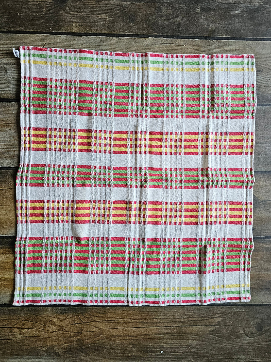 Theedoek geruit rood / geel / groen