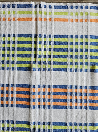 Theedoek geruit oranje / groen / blauw