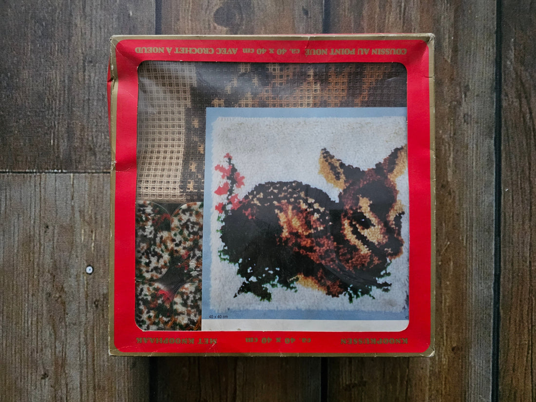 Smyrna handwerkpakket knoopkussen hertje